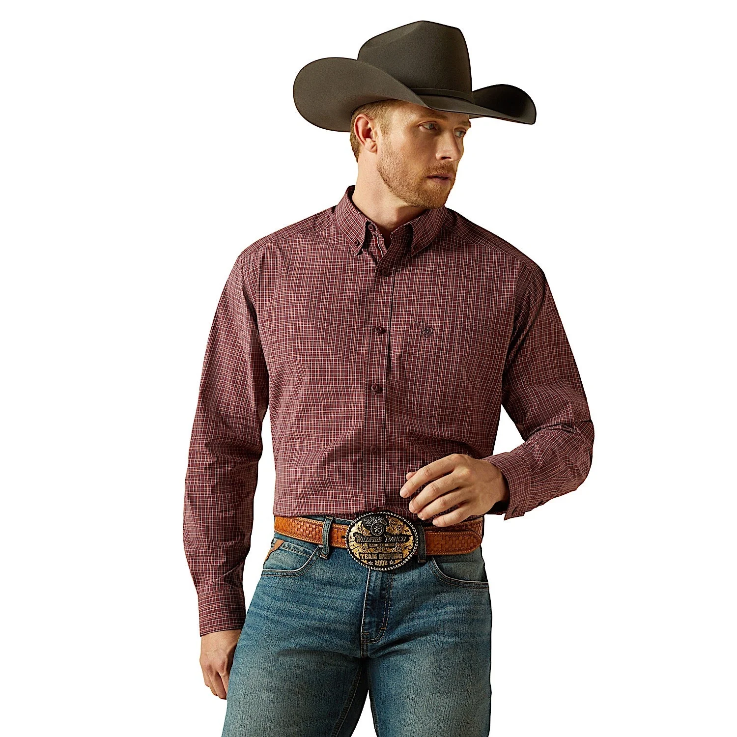 Ariat Men's Pro Series Travis Classic Fit Shirt - Burgundy