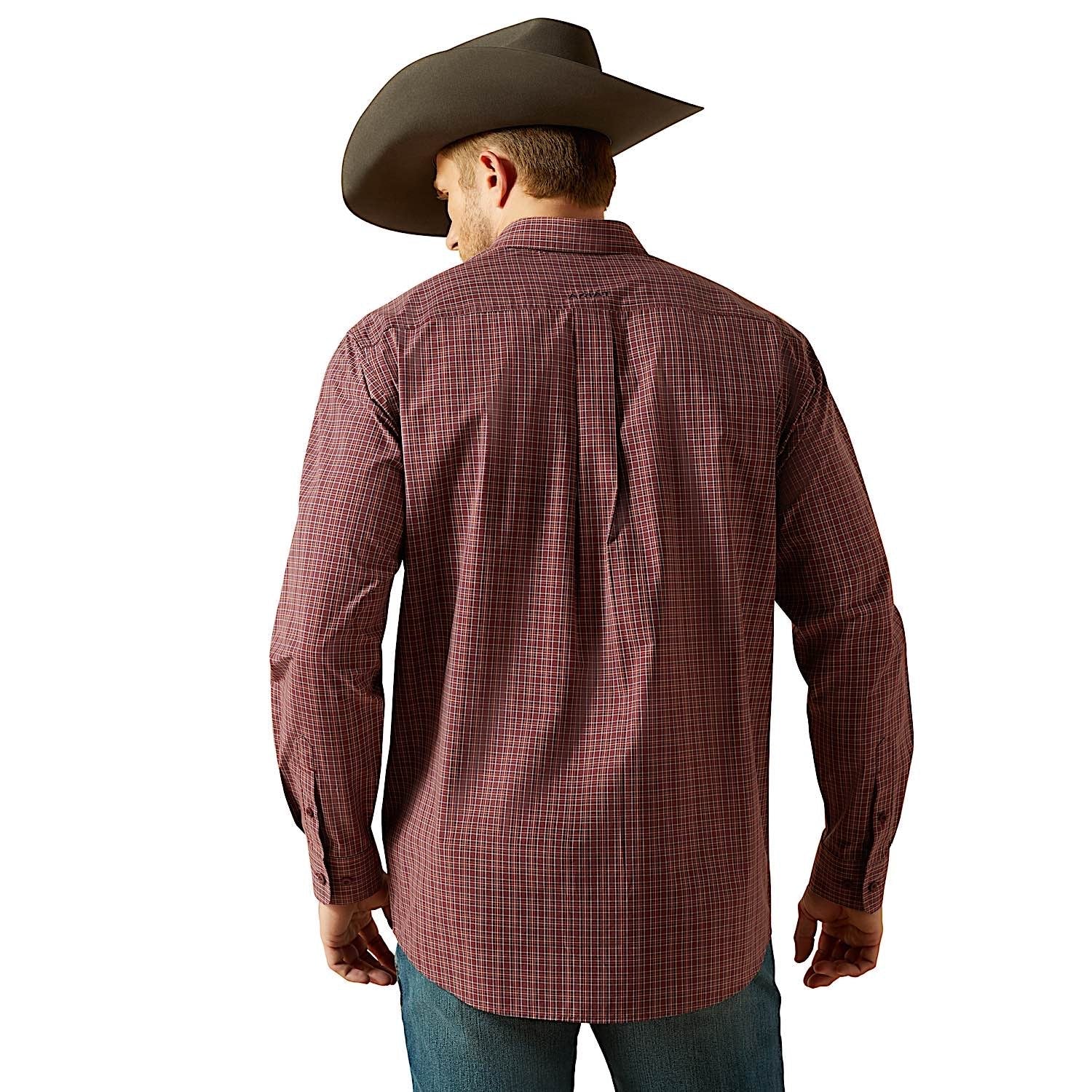Ariat Men's Pro Series Travis Classic Fit Shirt - Burgundy - Image 2