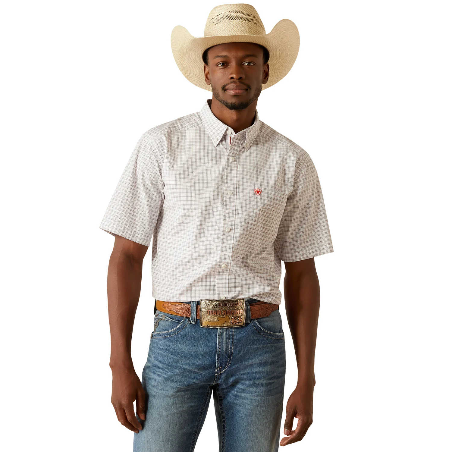Ariat Men's Pro Series Woody Short Sleeve Shirt - White