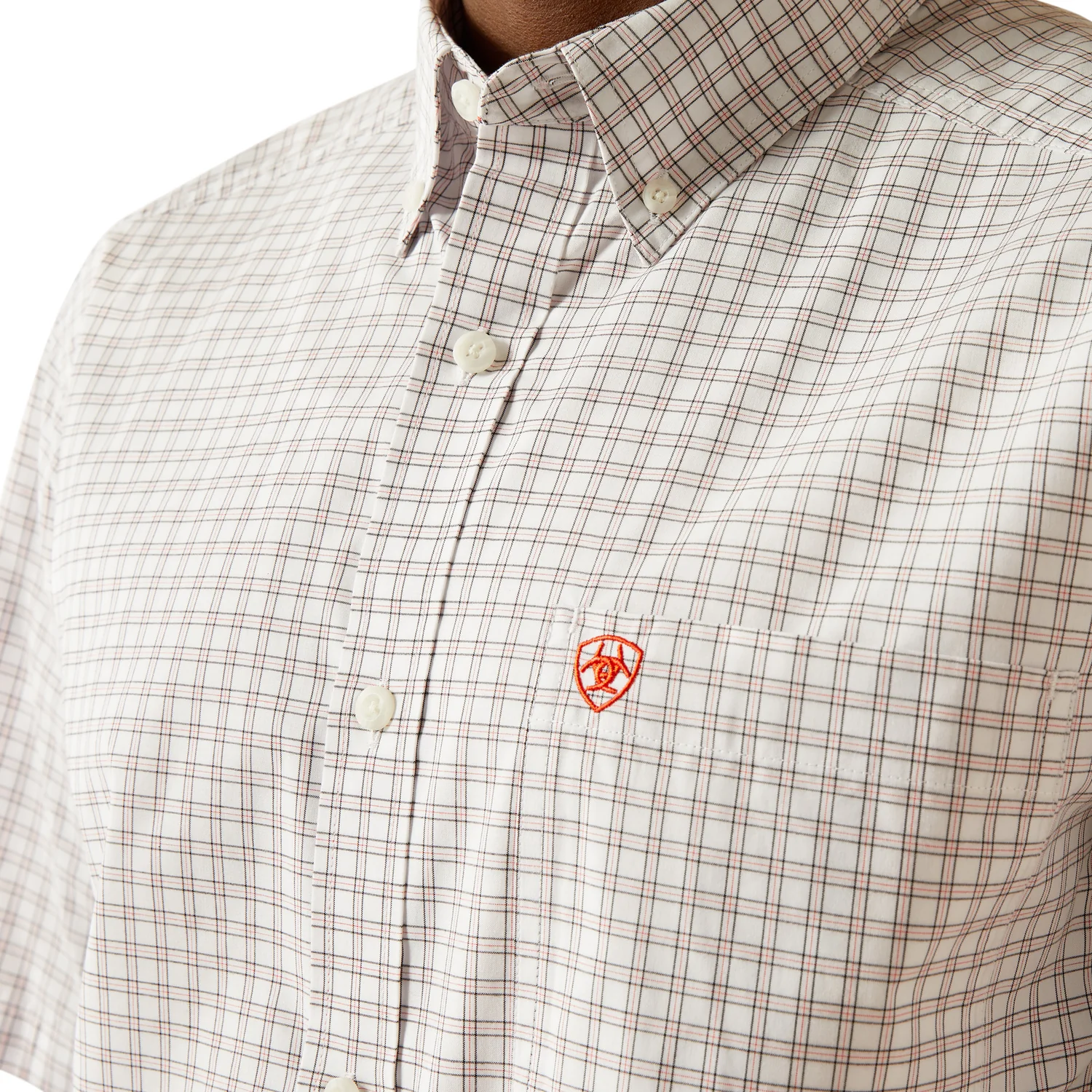 Ariat Men's Pro Series Woody Short Sleeve Shirt - White - Image 3