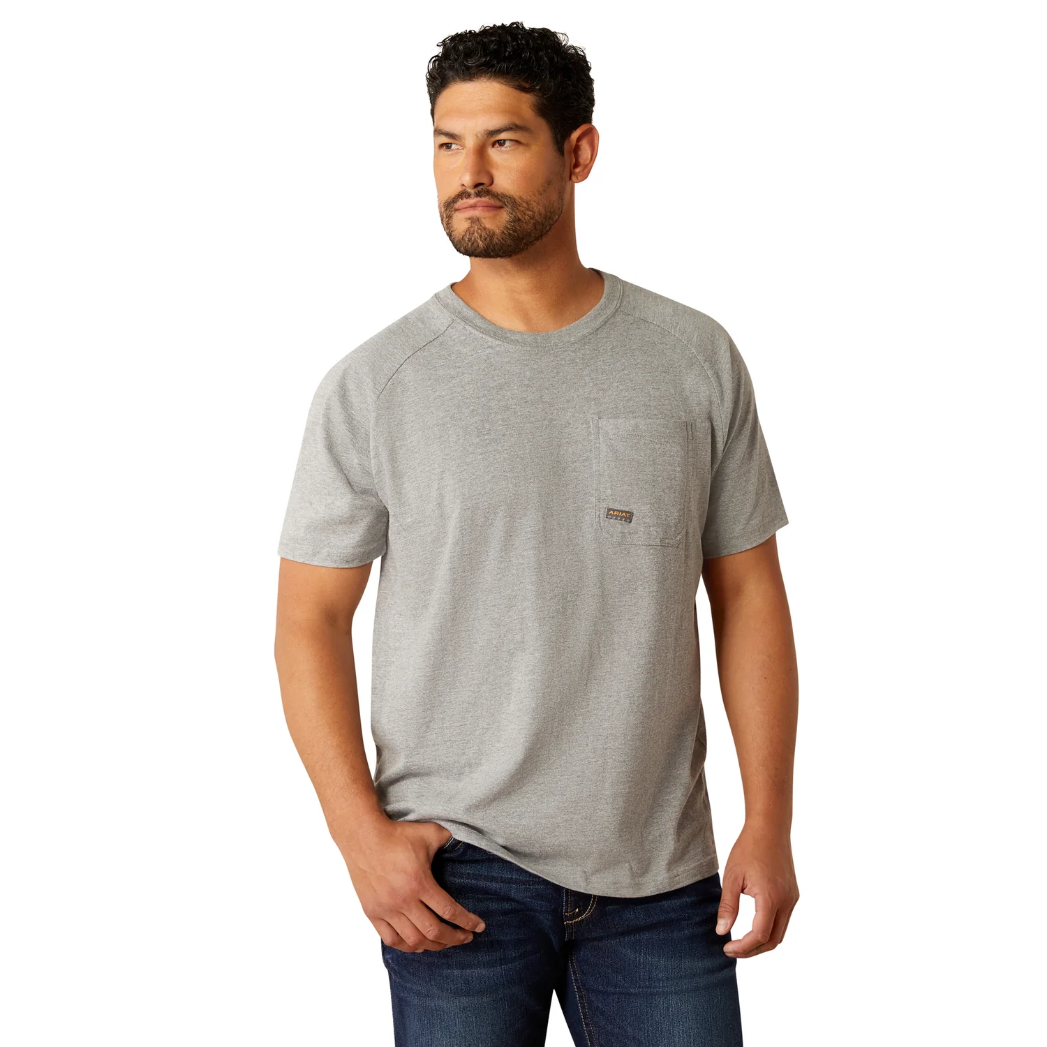 Ariat Men's Rebar Cotton Strong Hardhead T Shirt - Heather Grey