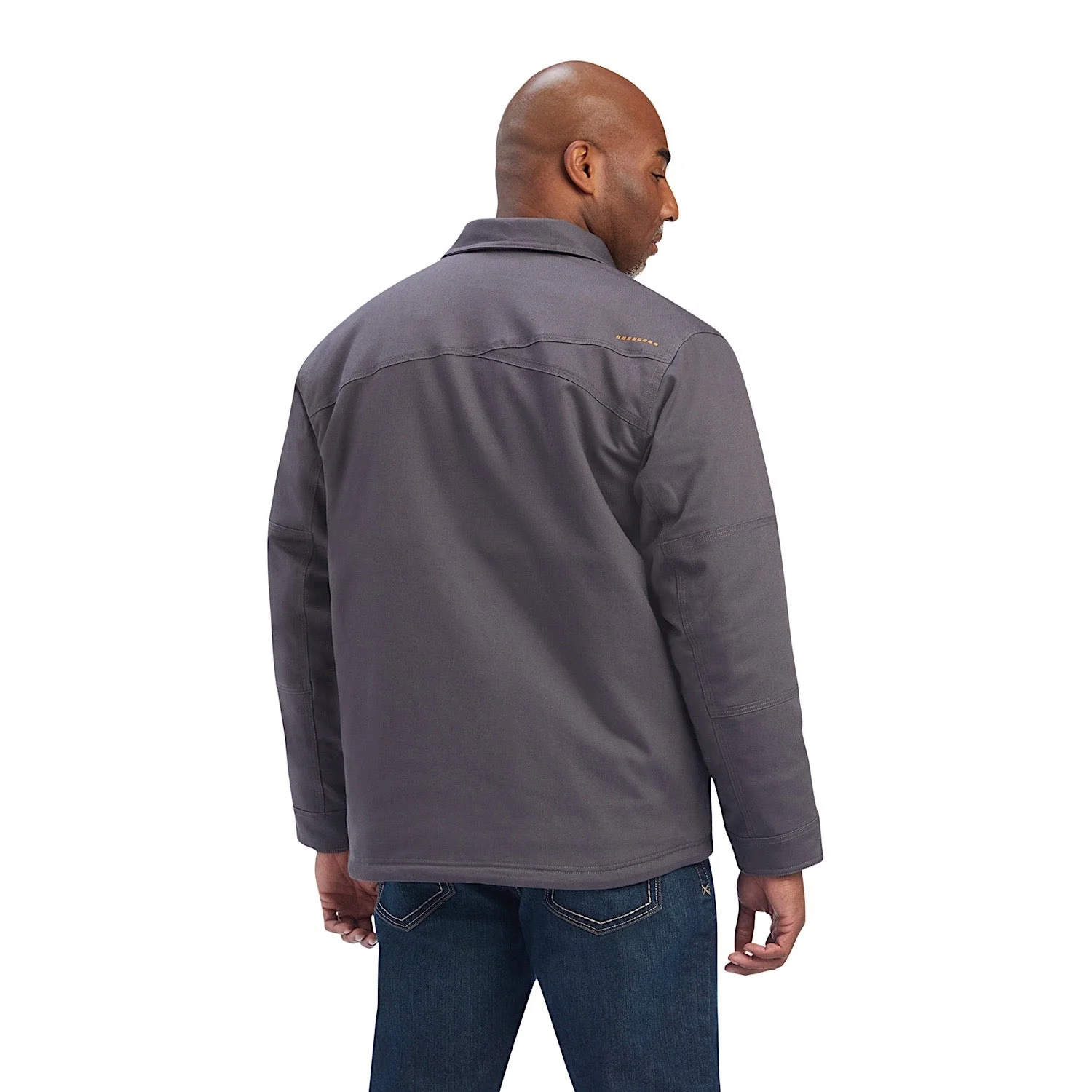 Ariat Mens Rebar Duracanvas Sherpa-Lined Coat Rebar Grey - Image 4