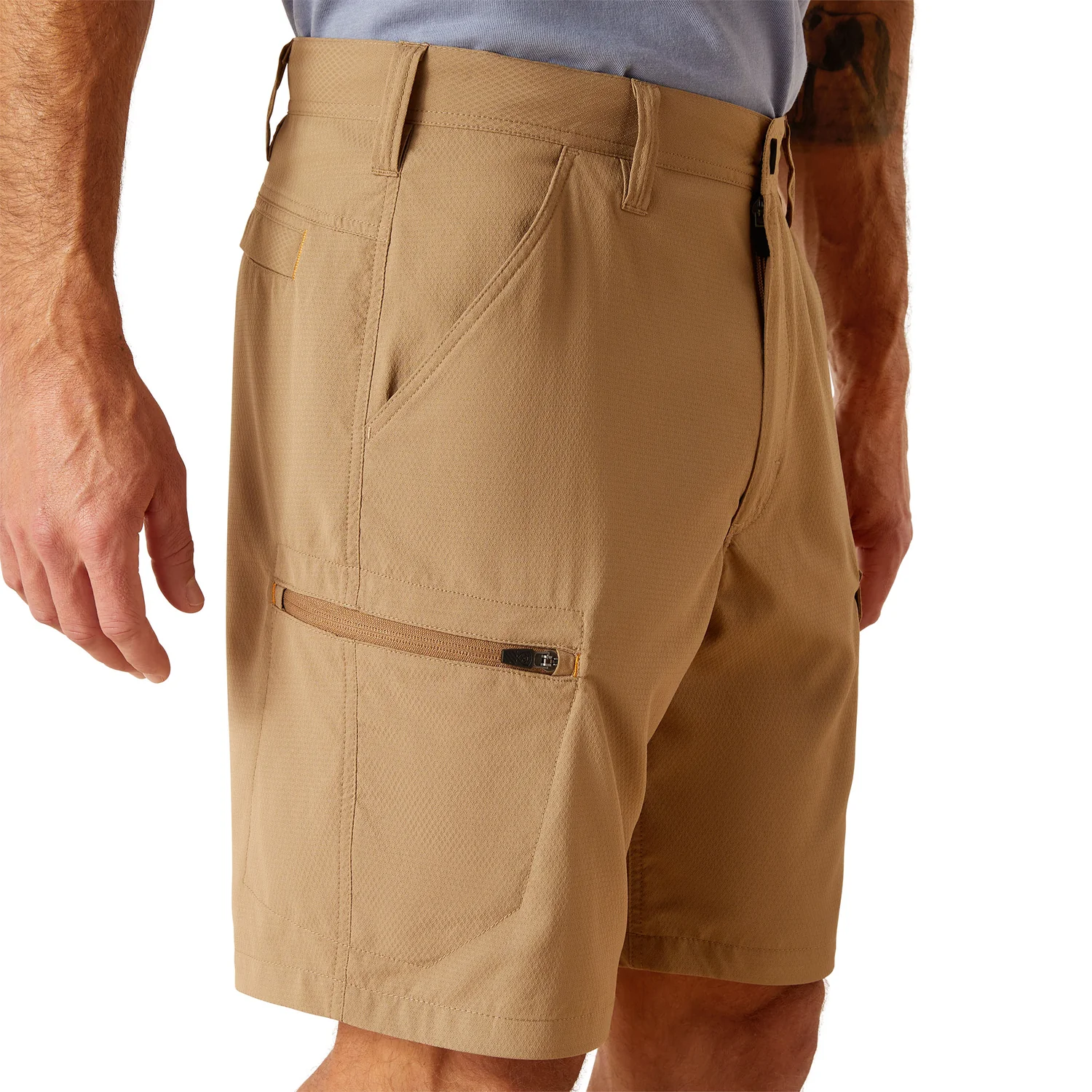 Ariat Men's Rebar DuraStretch Workflow Ultralight Shorts - Field Khaki - Image 4