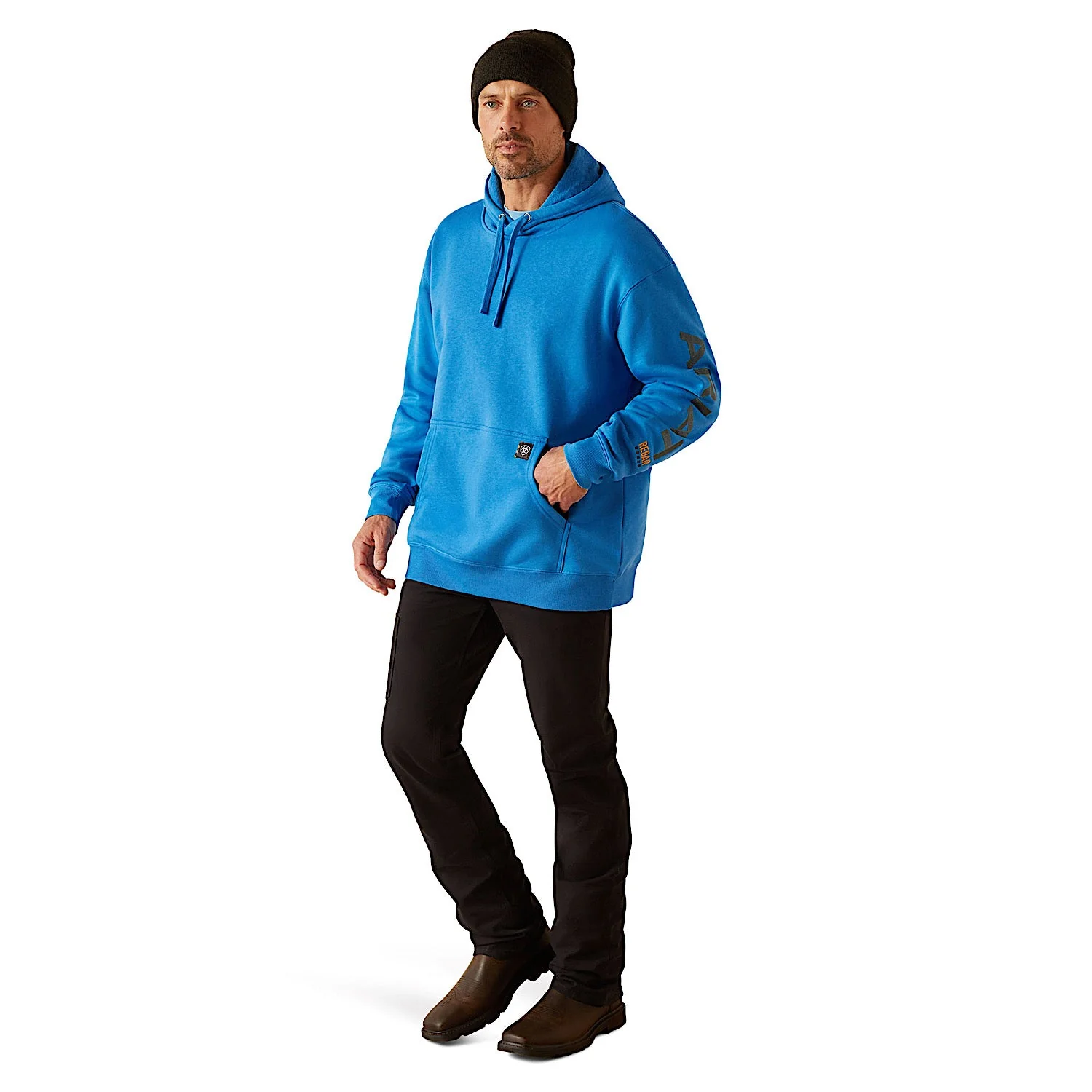 Ariat Men's Rebar Graphic Hoodie - Campanula - Image 3