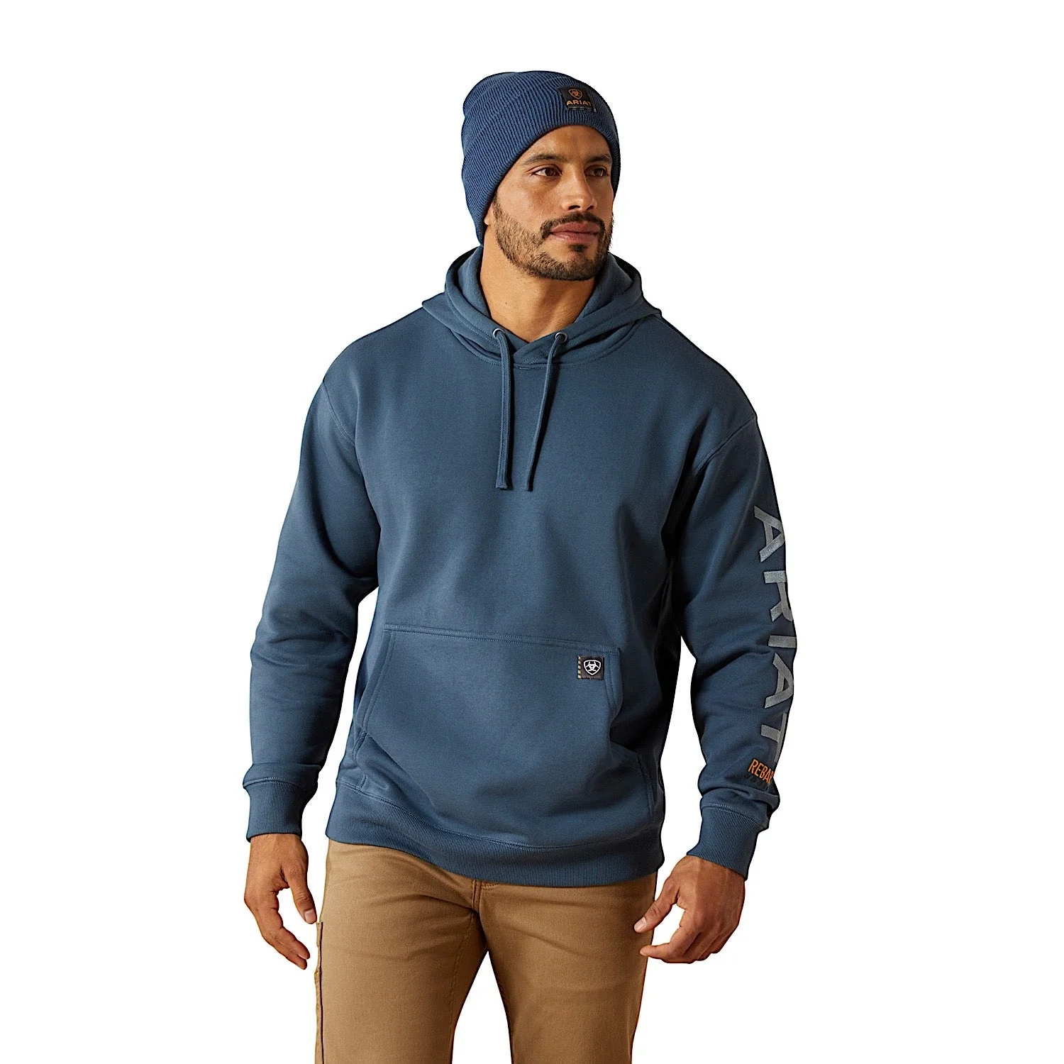 Ariat Men's Rebar Graphic Hoodie - Orion Blue/Dusty Blue