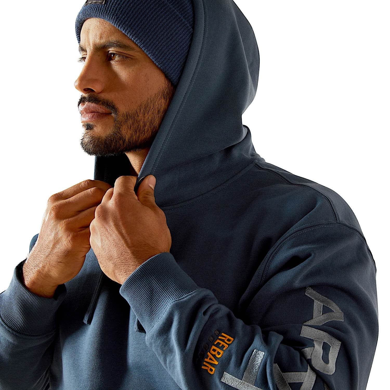 Ariat Men's Rebar Graphic Hoodie - Orion Blue/Dusty Blue - Image 4