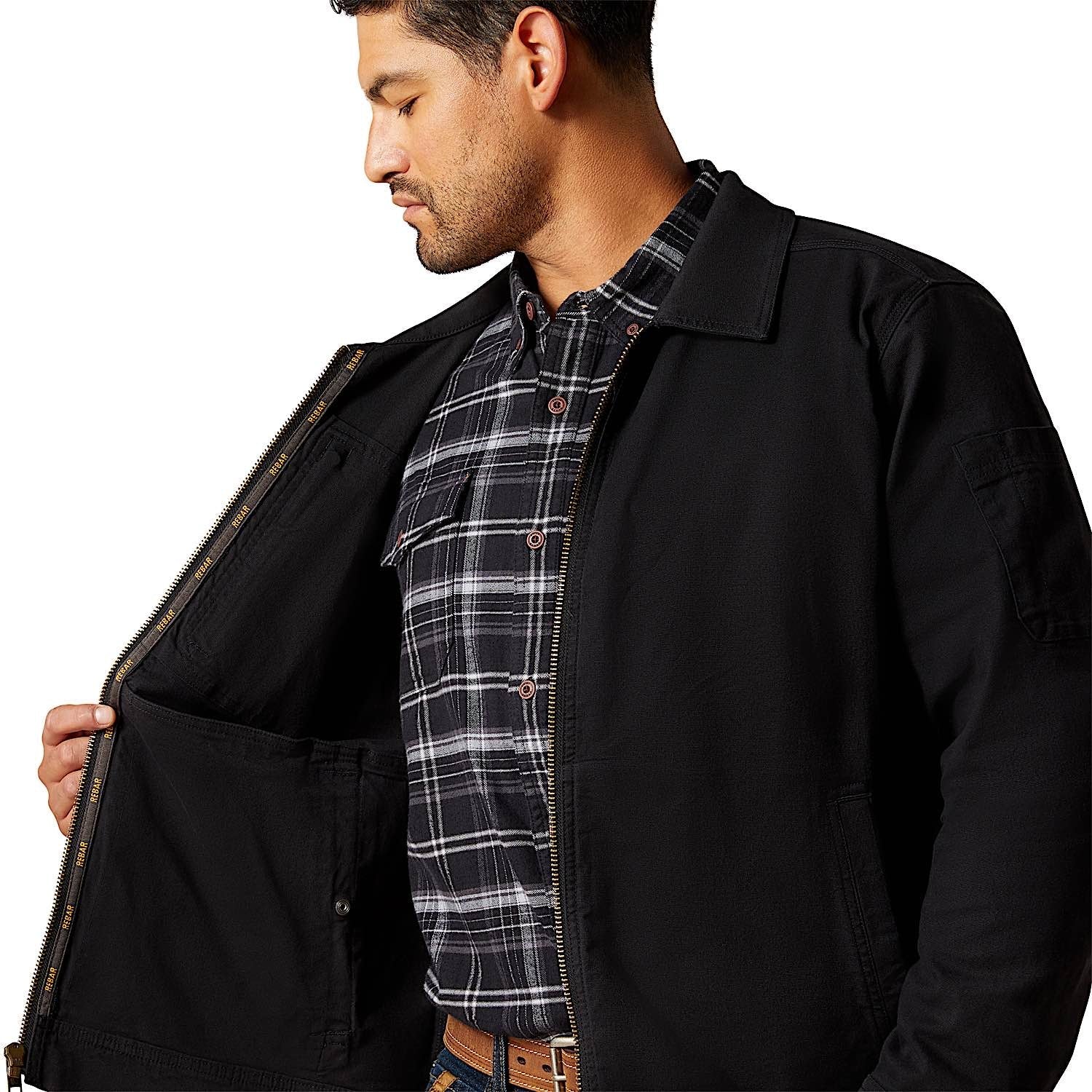 Ariat Men's Rebar Made Tough Shop Jacket - Black - Image 4