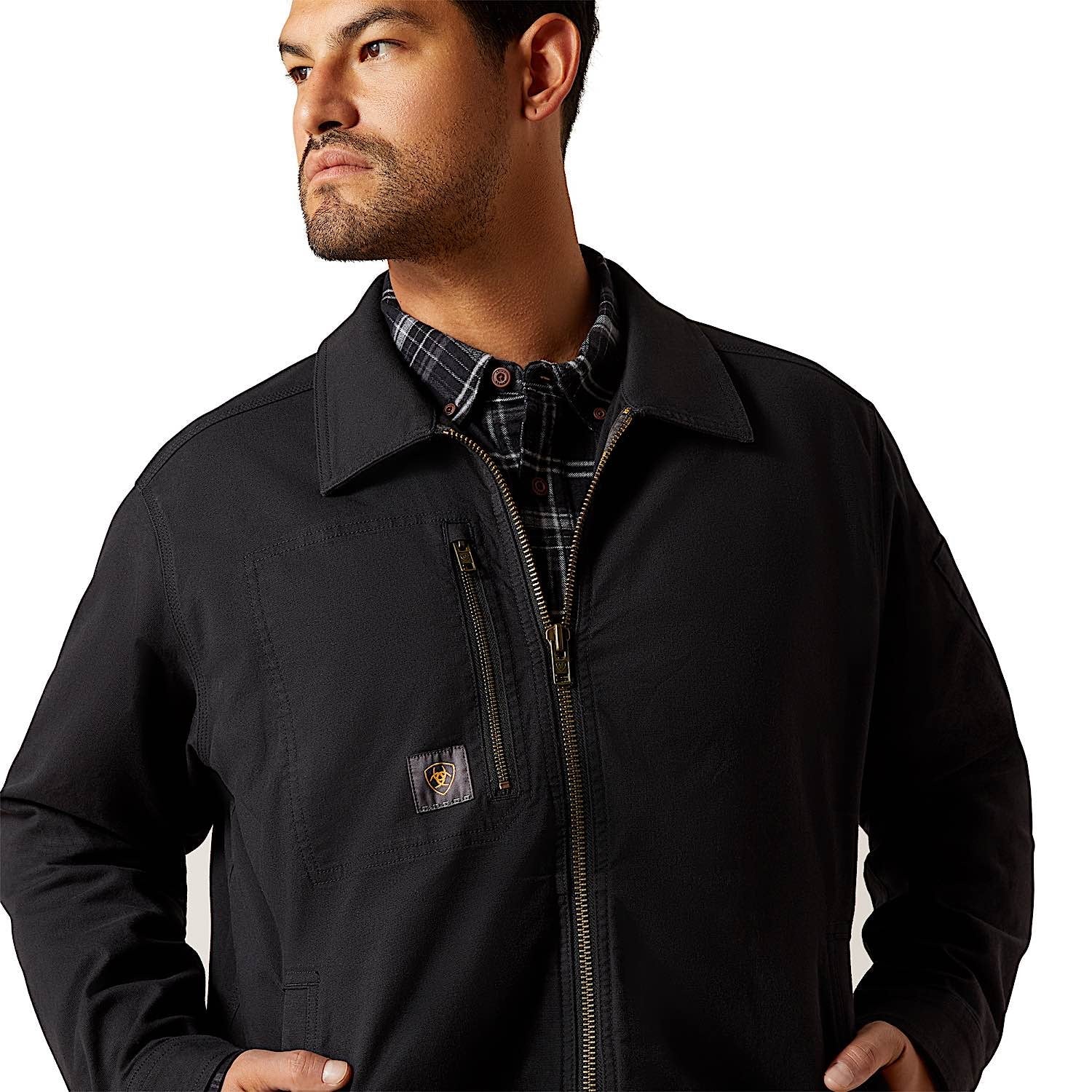 Ariat Men's Rebar Made Tough Shop Jacket - Black - Image 5