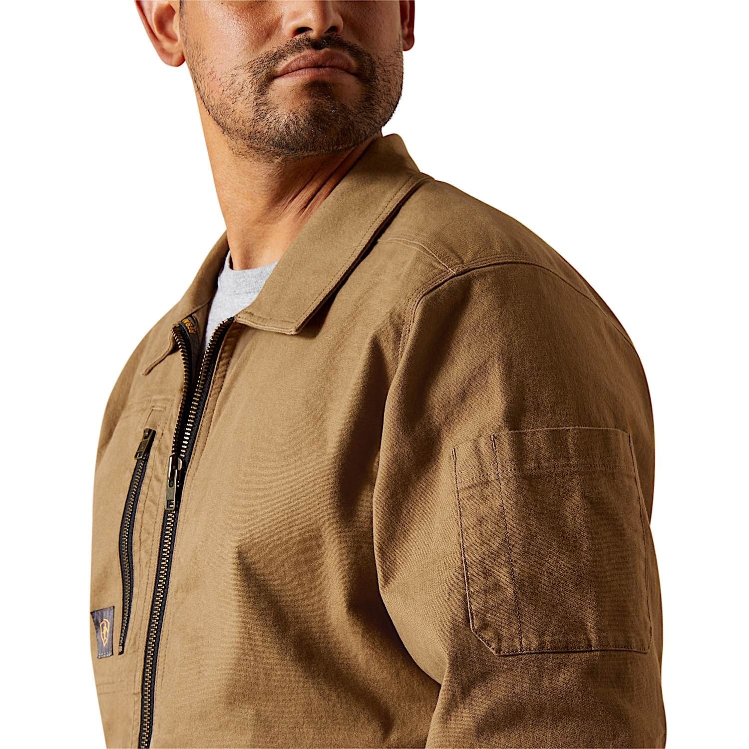 Ariat Men's Rebar Made Tough Shop Jacket - Rebar Khaki - Image 5