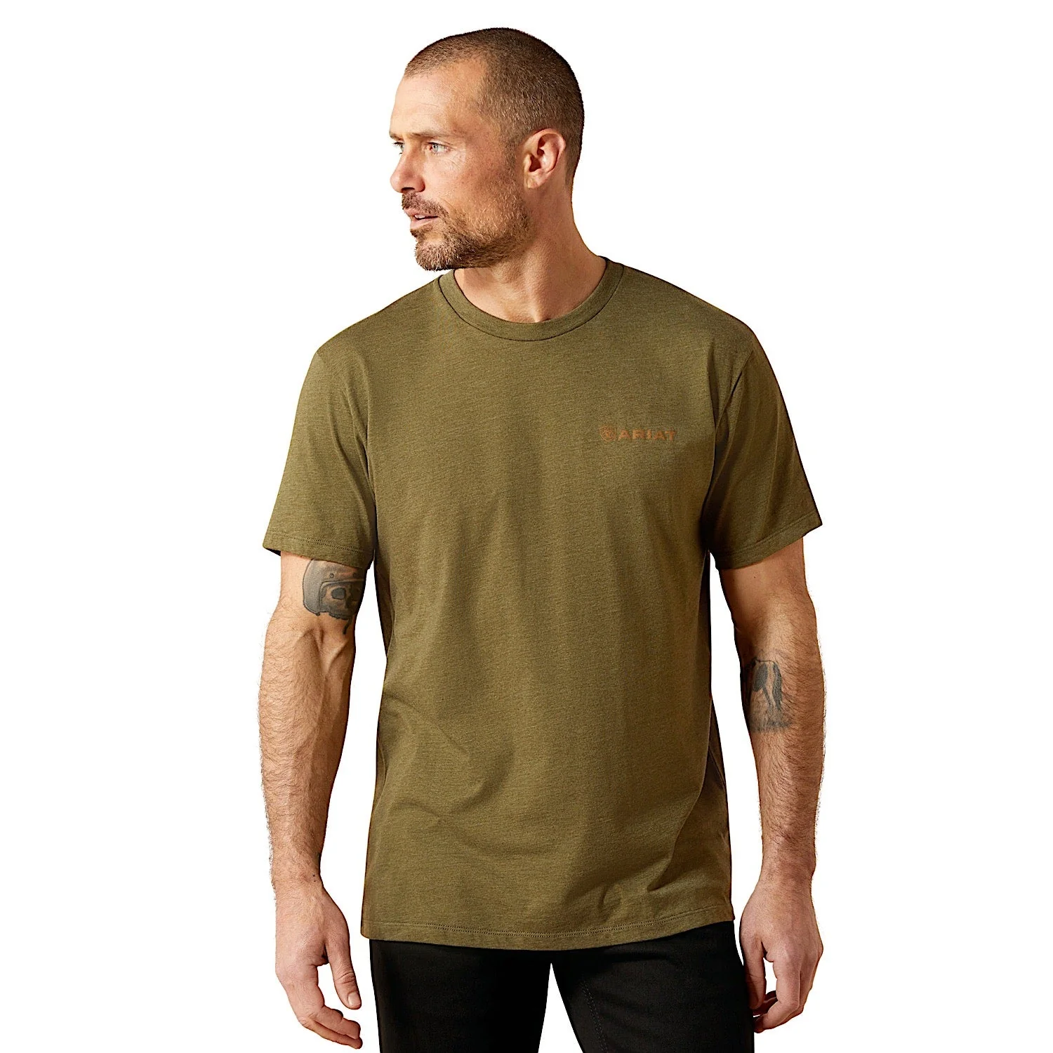 Ariat Men's Ropers Seal T-Shirt - Military Heather - Image 2
