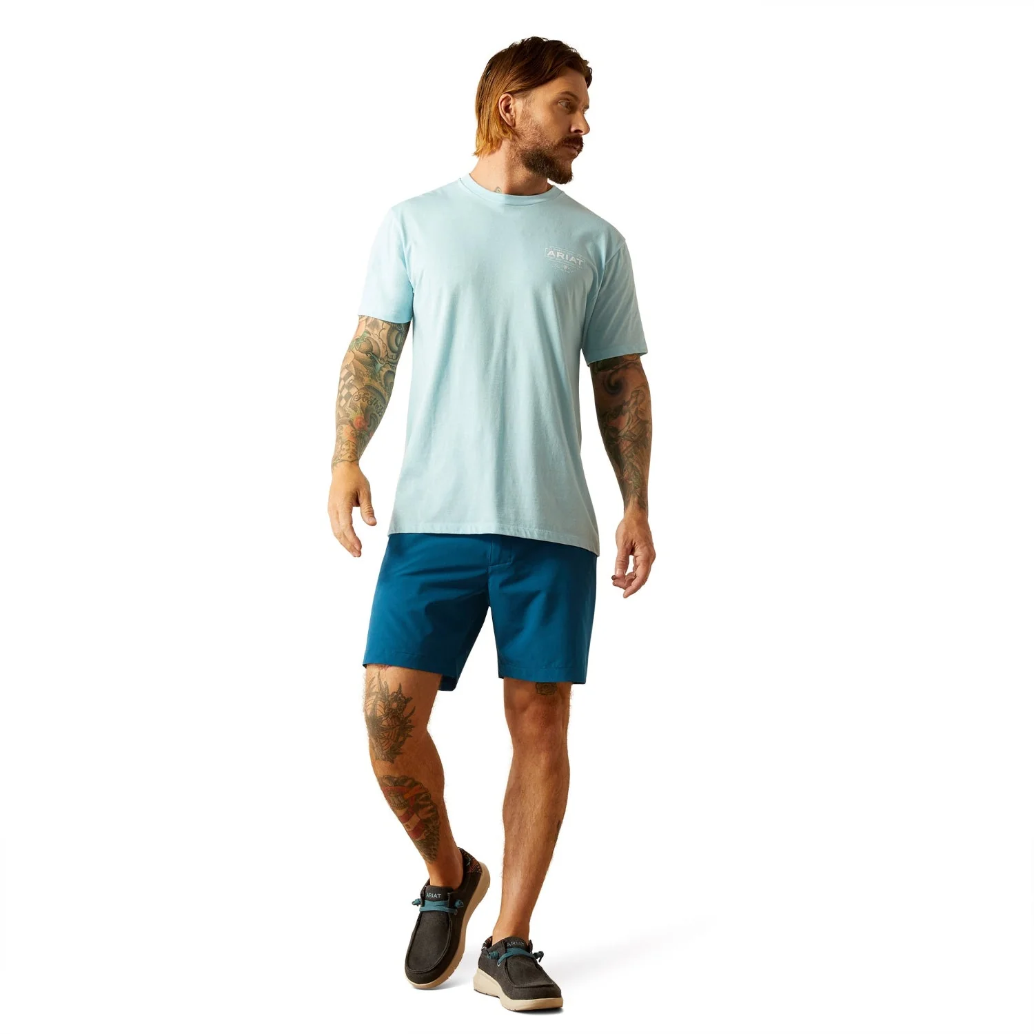 Ariat Men's Southwest Simple T-Shirt - Sky Blue Heather - Image 2