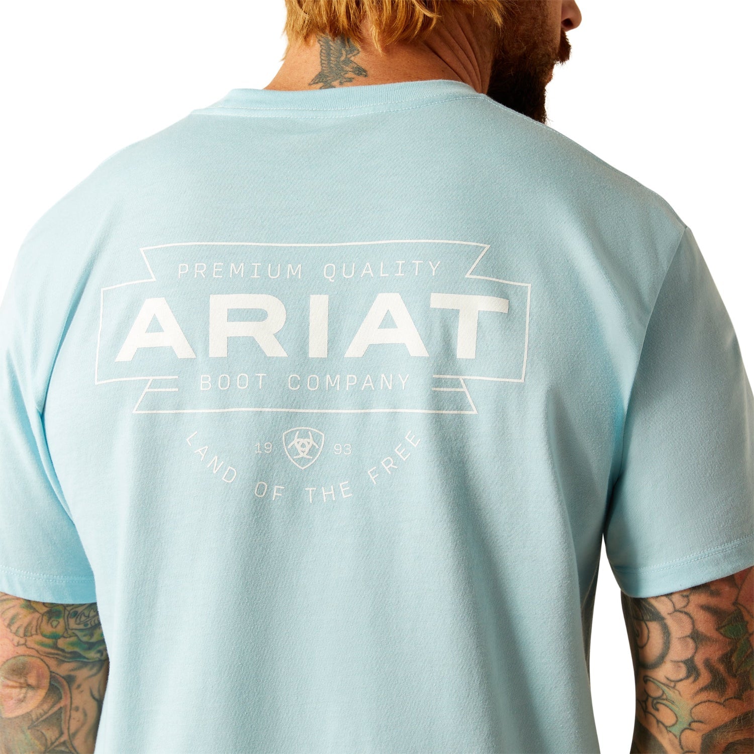 Ariat Men's Southwest Simple T-Shirt - Sky Blue Heather - Image 3