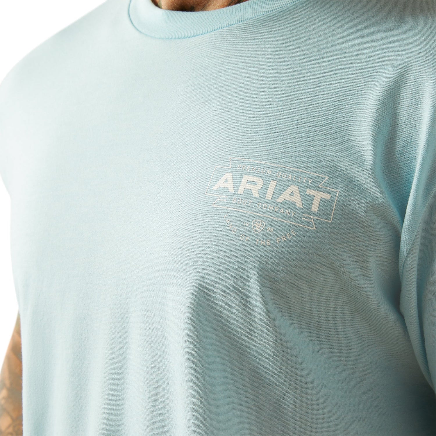 Ariat Men's Southwest Simple T-Shirt - Sky Blue Heather - Image 4