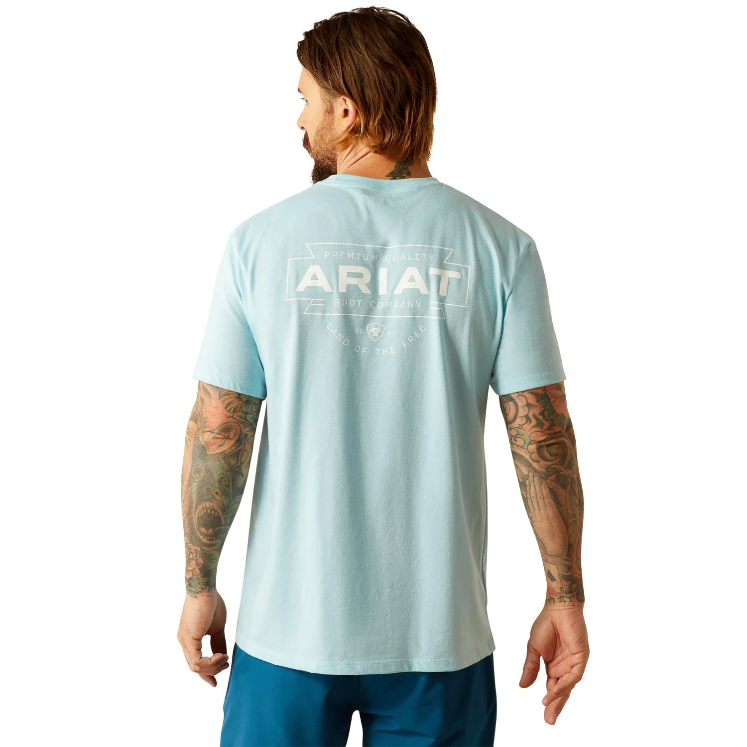 Ariat Men's Southwest Simple T-Shirt - Sky Blue Heather - Image 5