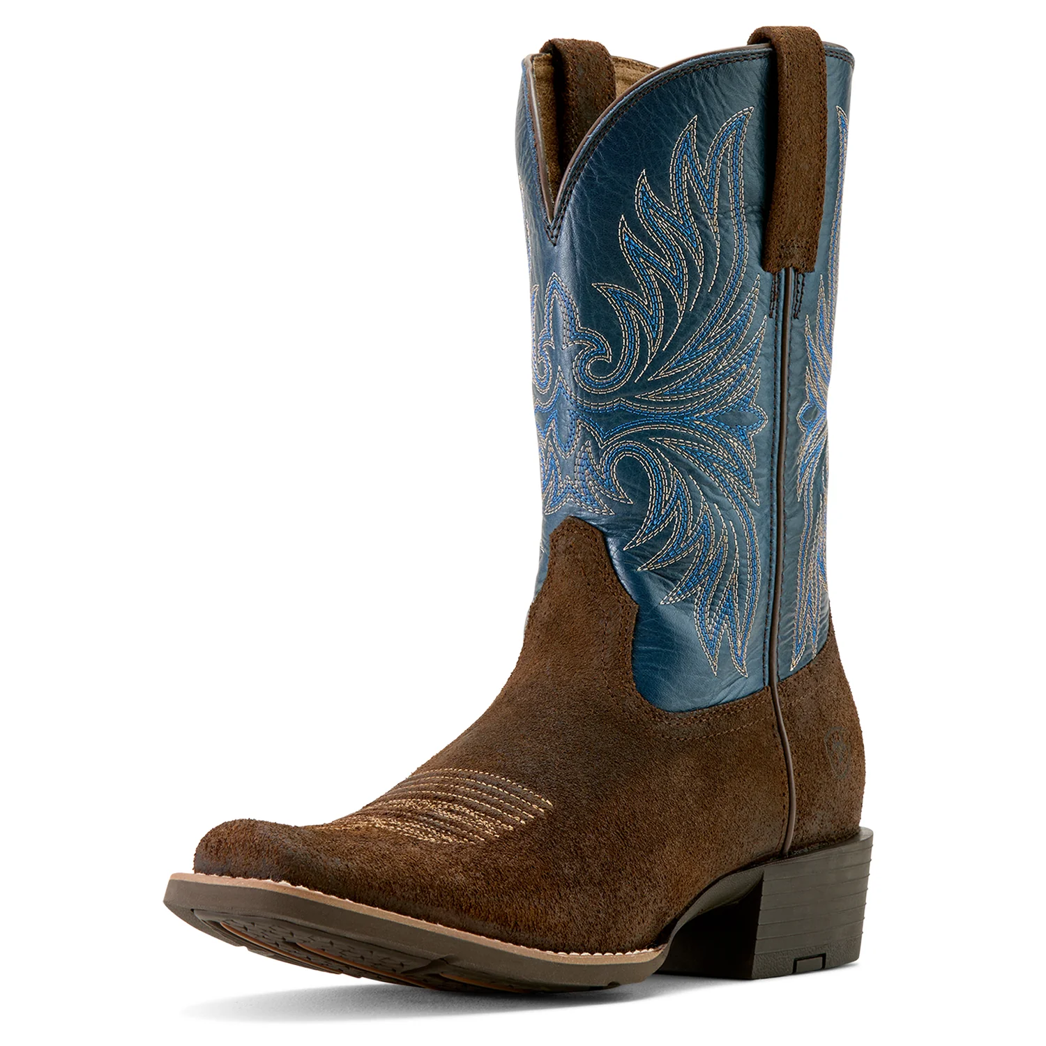 Ariat Men's Sport Narrow Cutter Western Boot - Aged Smokehouse Roughout/Midnight Blue