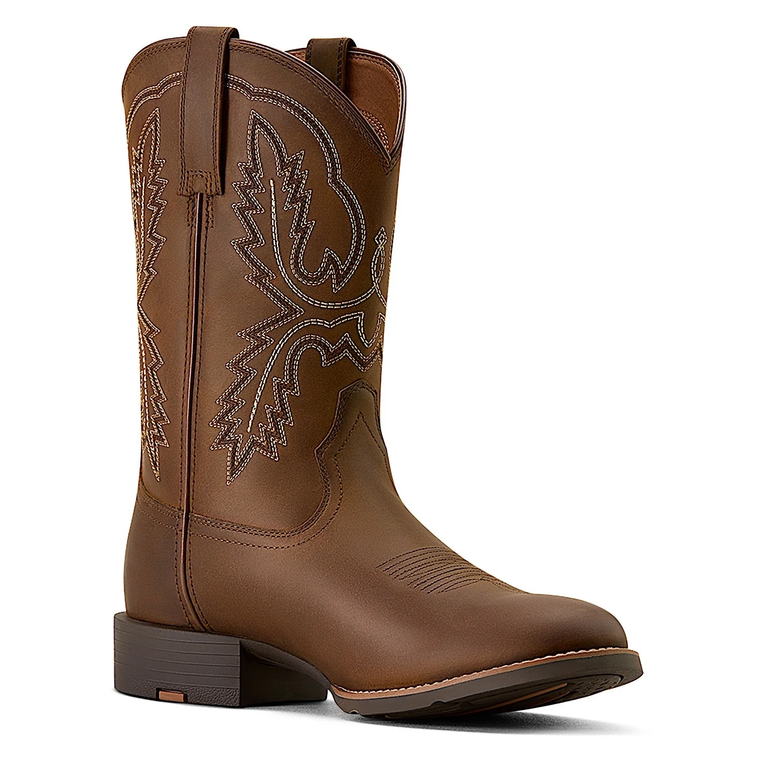 Ariat Men's Sport Spratten Wide Toe Cowboy Boot - Distressed Brown - Image 6