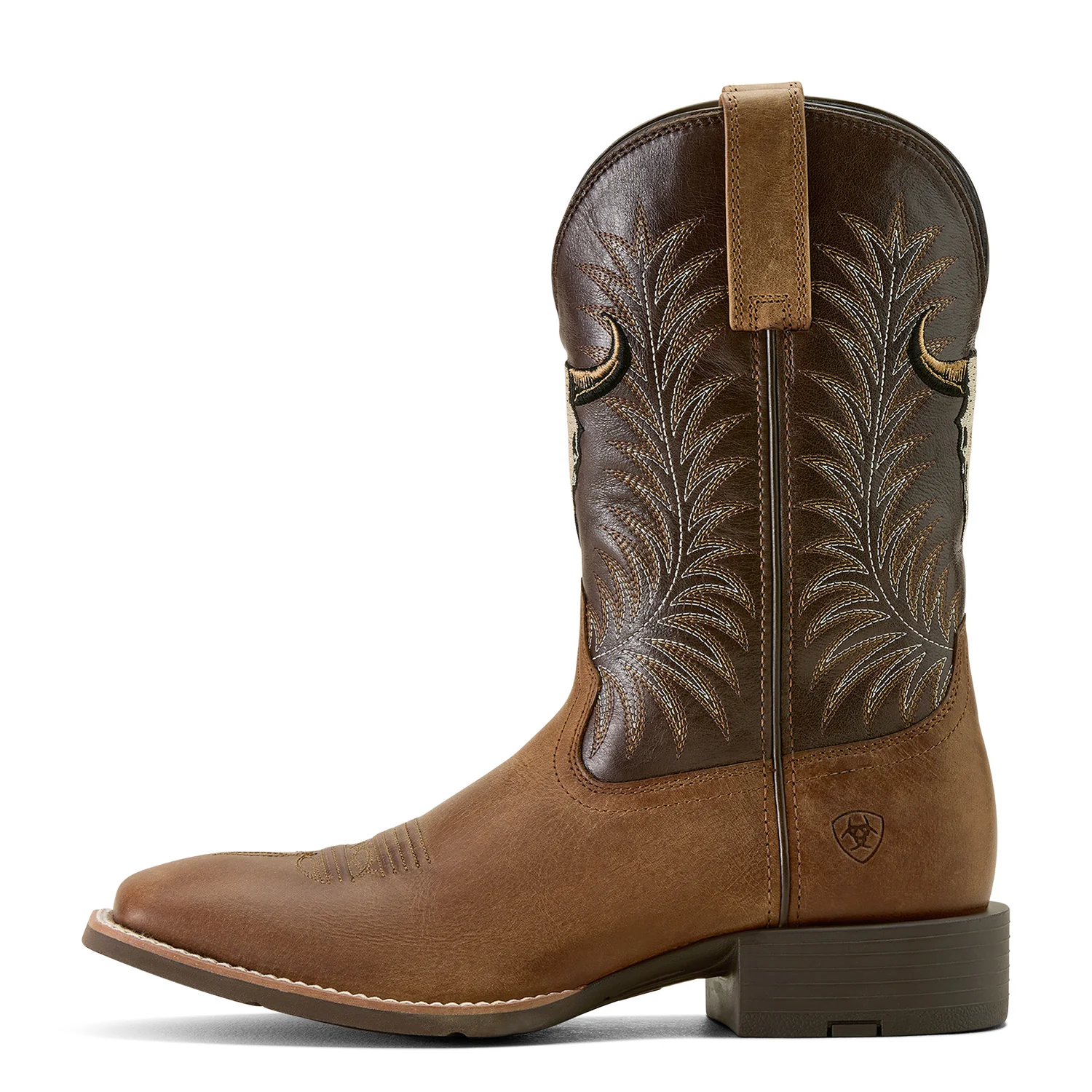 Ariat Men's Sport Steer Skull Cowboy Boot - Sandstorm/Bitter Chocolate - Image 4