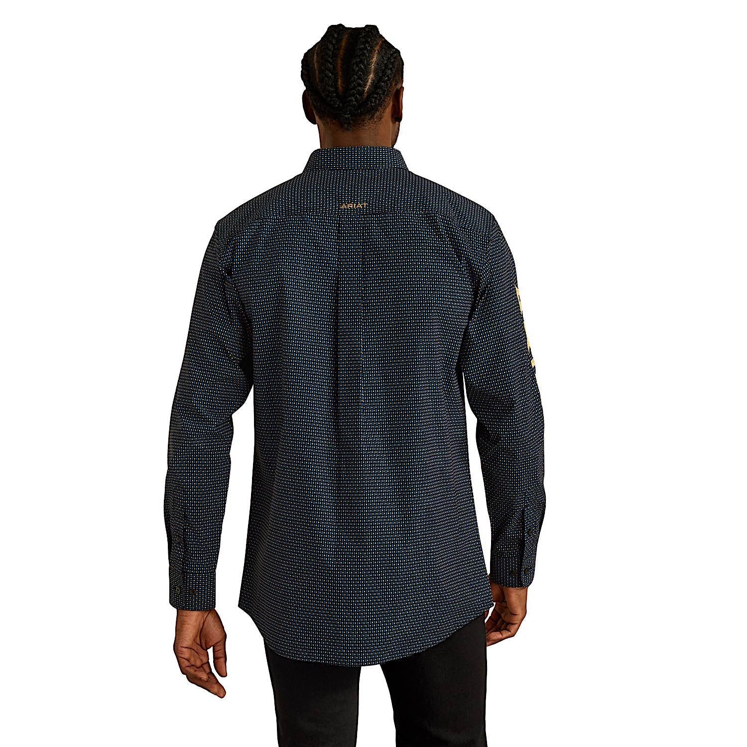 Ariat Men's Team Portland Fitted Shirt - Black/Gold - Image 2