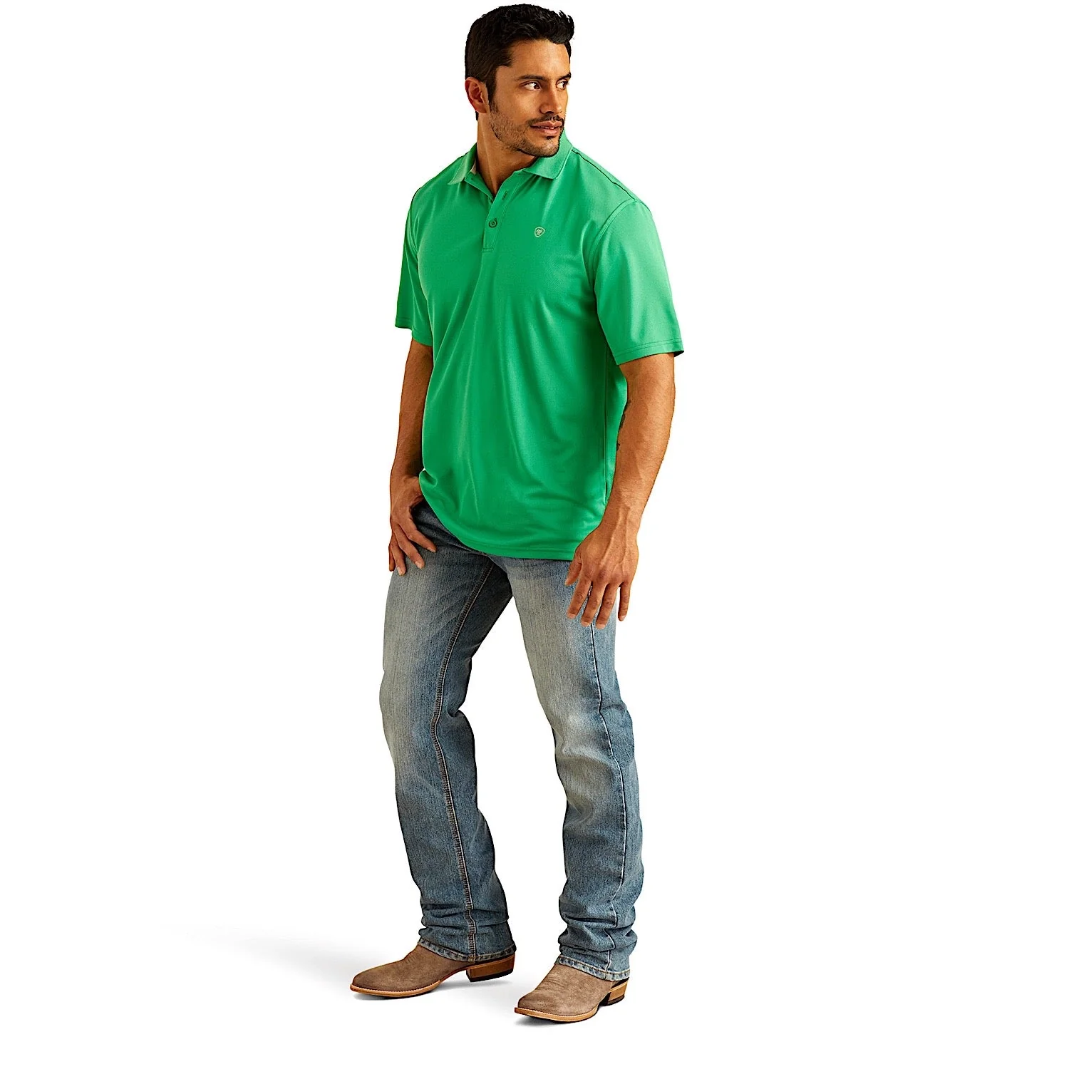 Ariat Mens TEK Polo - Fern Green - Image 3