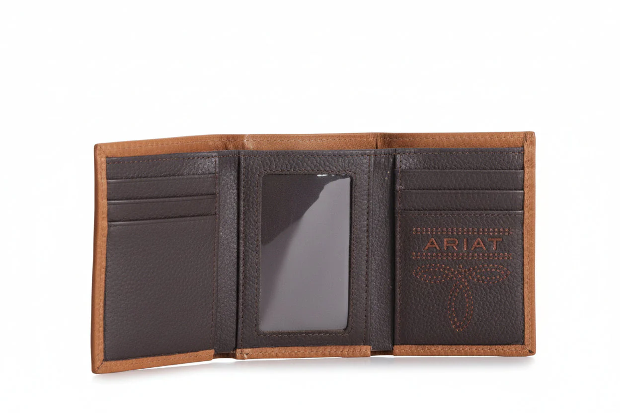 Ariat Men's Tri-fold Wallet - Medium Brown - Image 3
