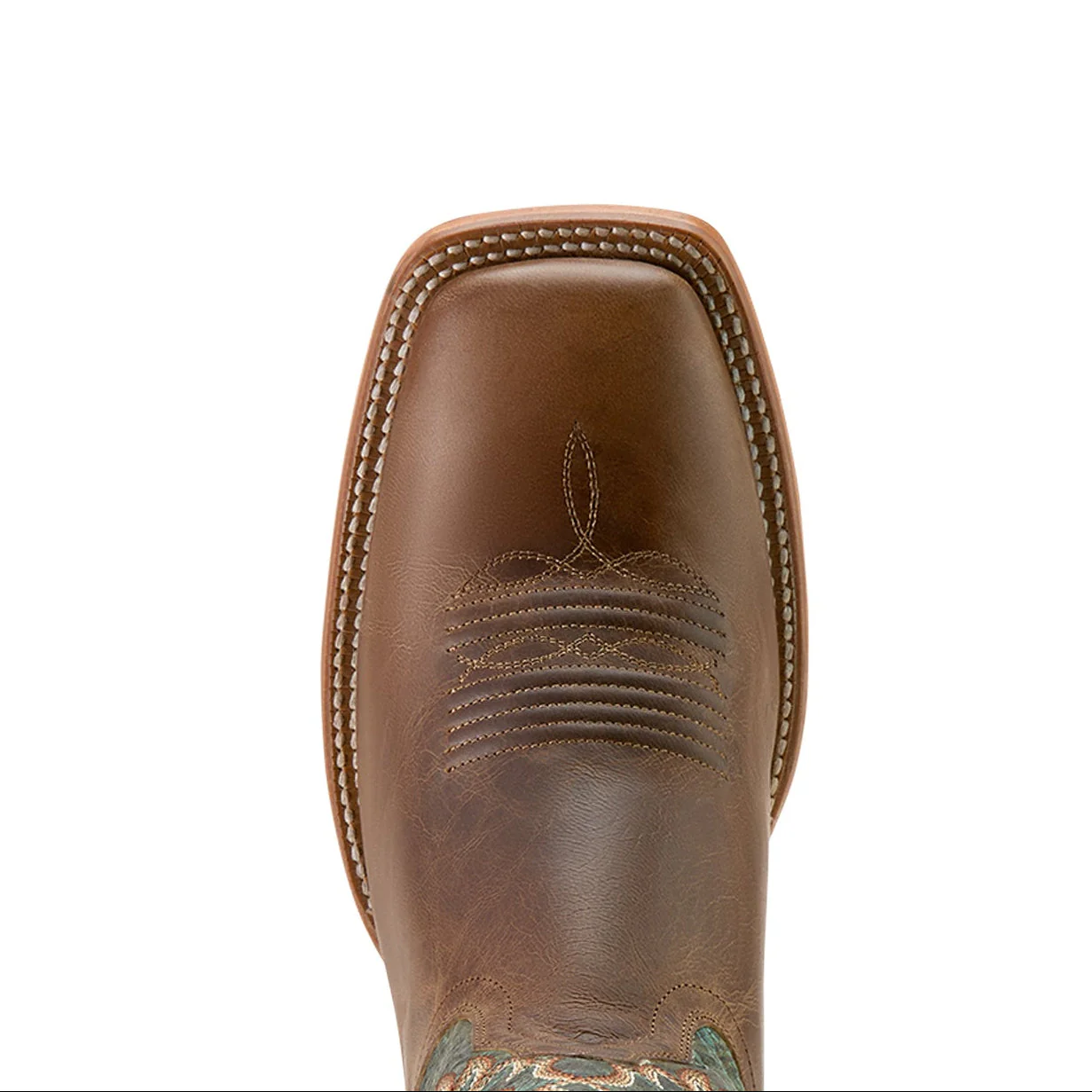 Ariat Men's Wiley WST Cowboy Boot - Totally Tan / Roaring Turquoise - Image 3