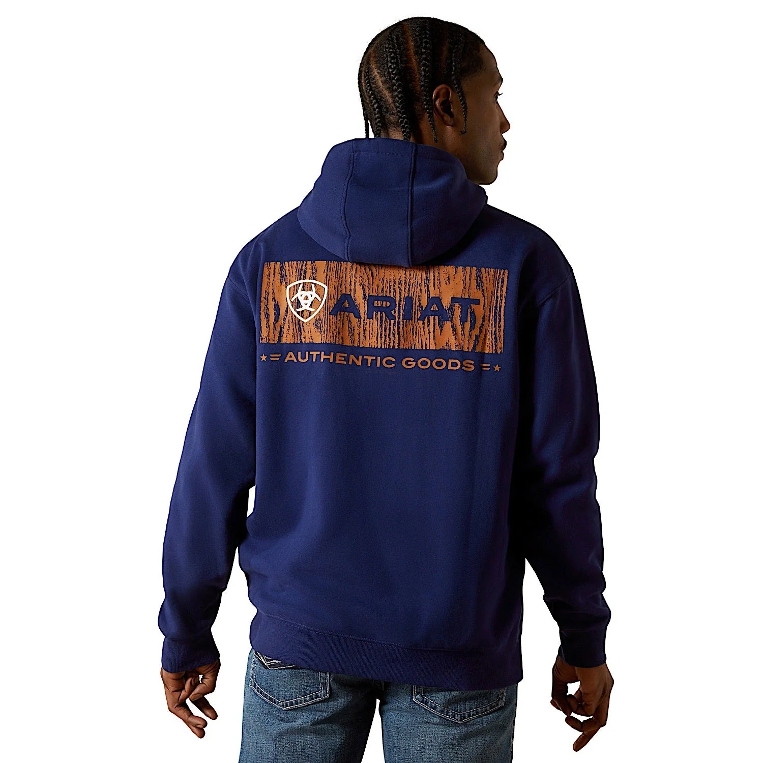 Ariat Men's Woodshop Stack Hoodie - Navy