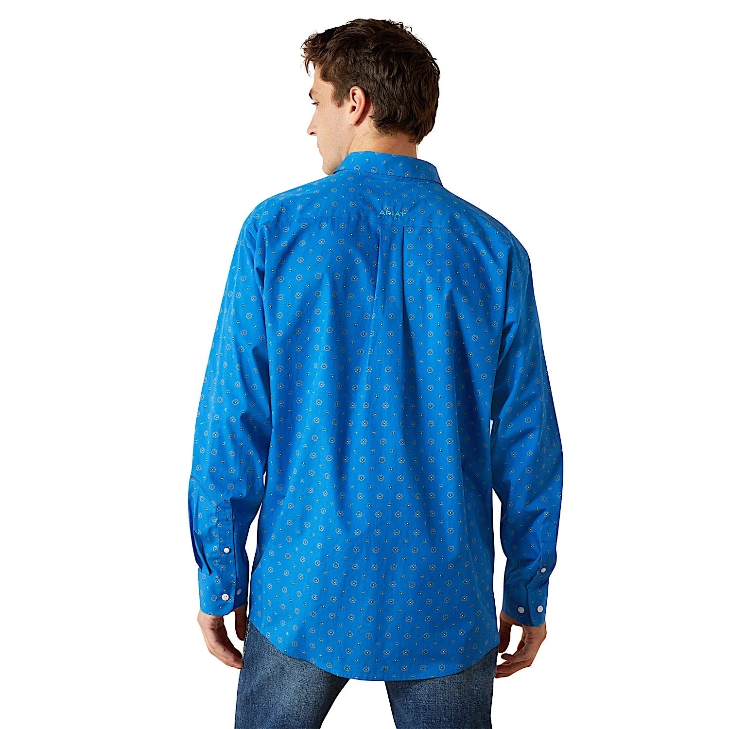 Ariat Men's Wrinkle Free Carter Classic Fit Shirt - Blue - Image 2