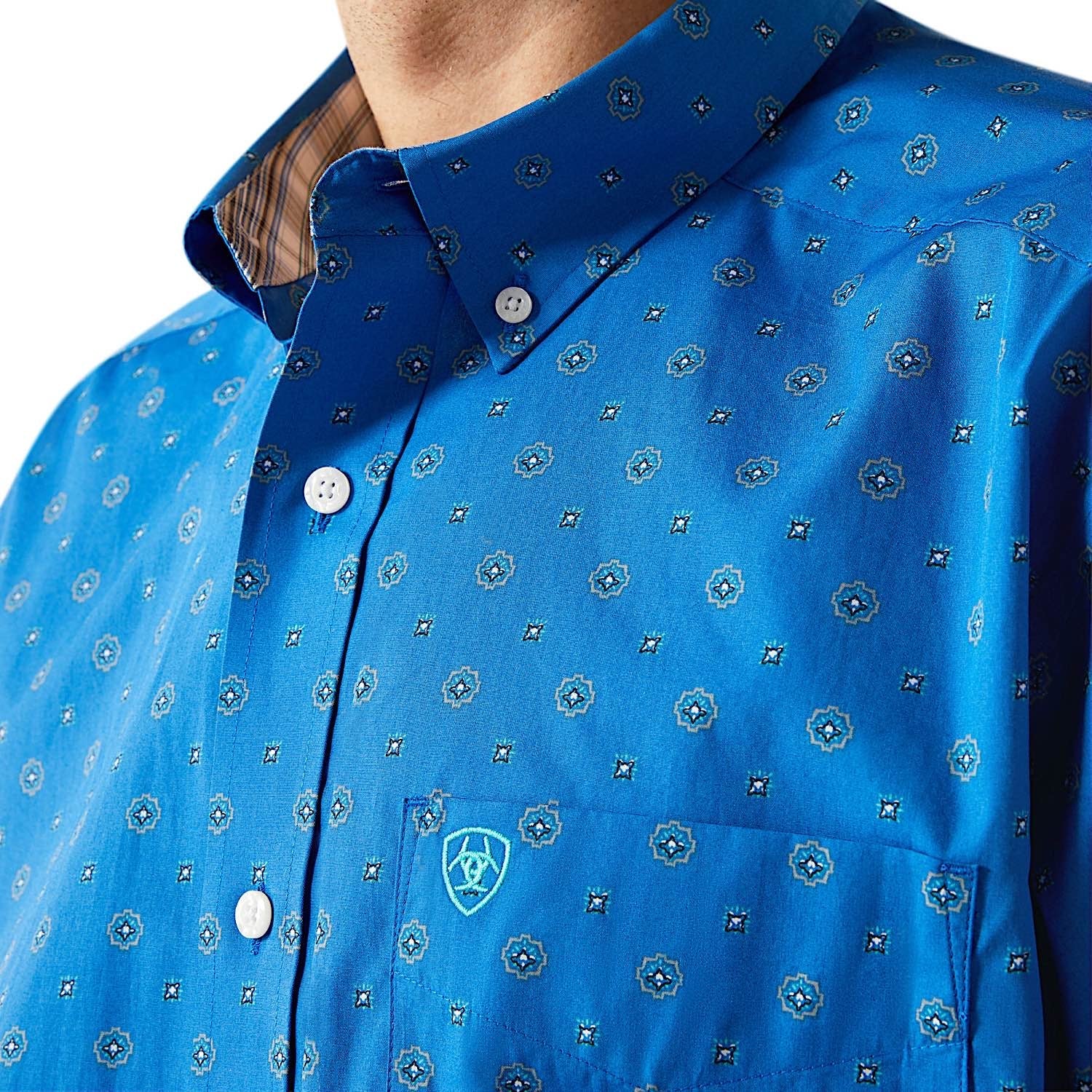 Ariat Men's Wrinkle Free Carter Classic Fit Shirt - Blue - Image 5