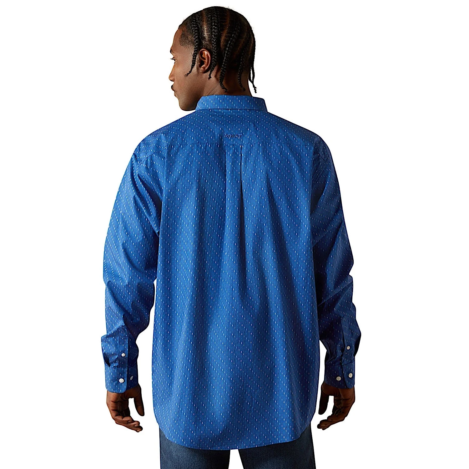 Ariat Men's Wrinkle Free Chase Classic Fit Shirt - Cobalt - Image 2