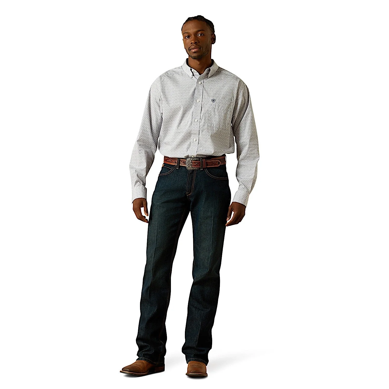 Ariat Men's Wrinkle Free Declan Classic Fit Shirt - White - Image 3