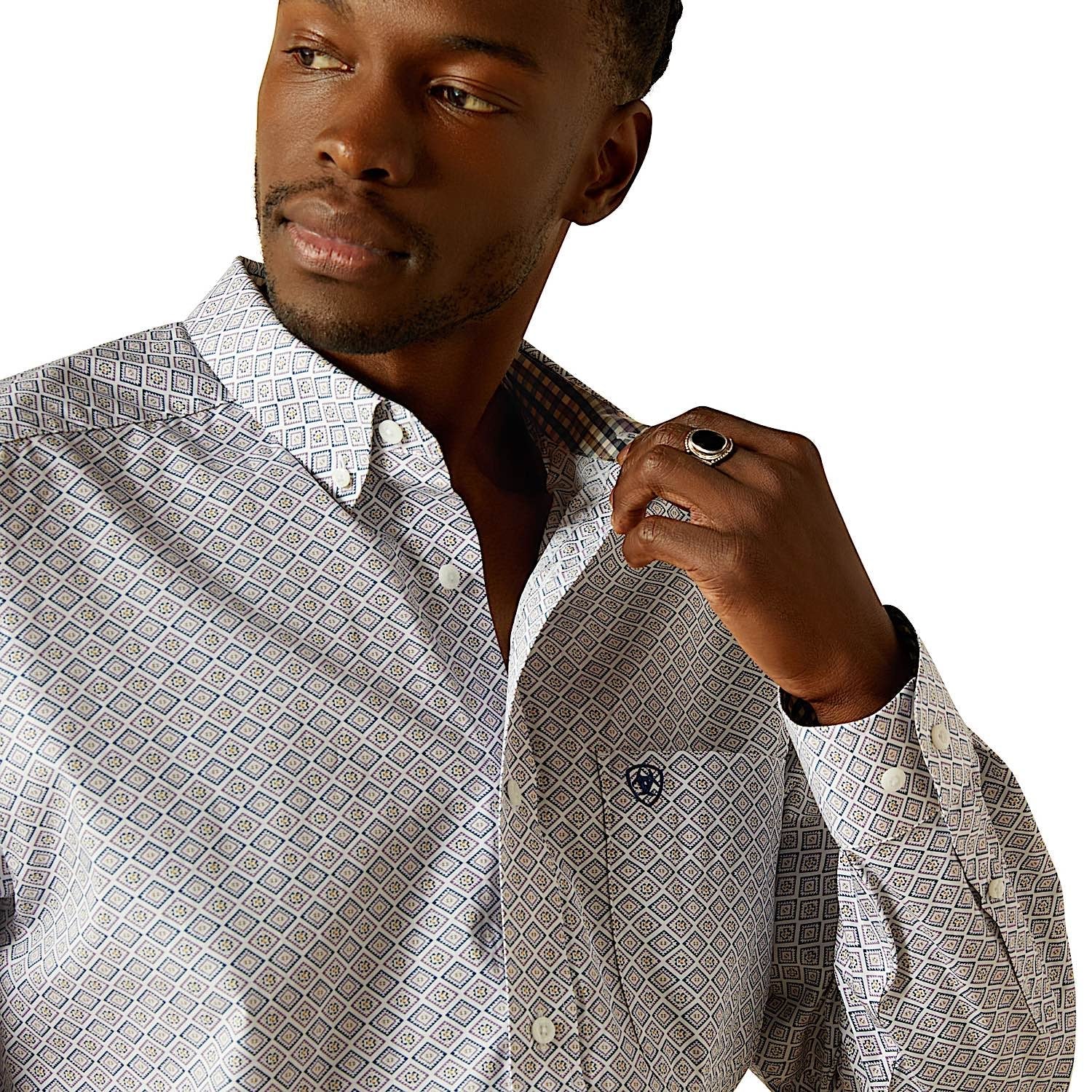 Ariat Men's Wrinkle Free Declan Classic Fit Shirt - White - Image 4