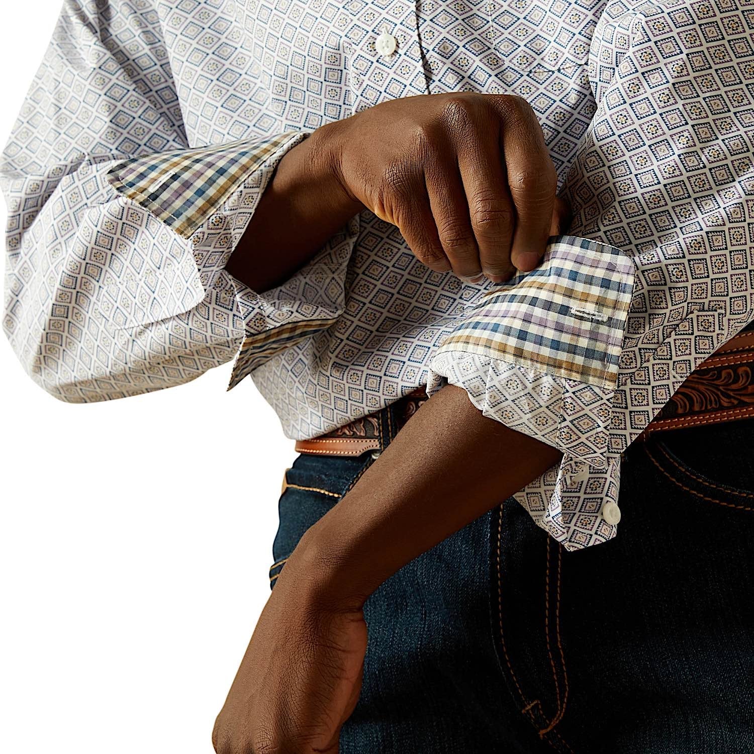 Ariat Men's Wrinkle Free Declan Classic Fit Shirt - White - Image 5