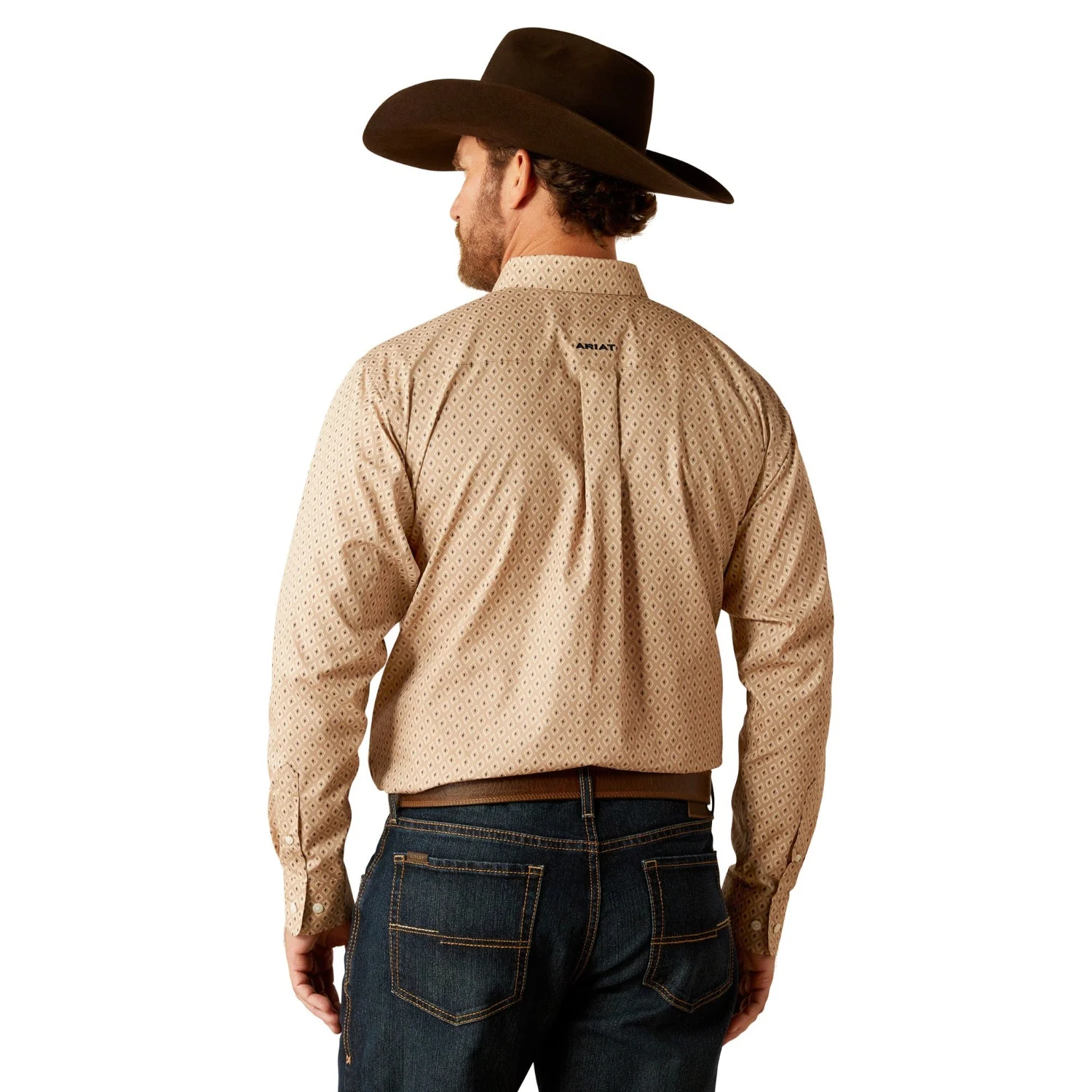 Ariat Men's Wrinkle Free Frazier Classic Fit Shirt - Tan - Image 2