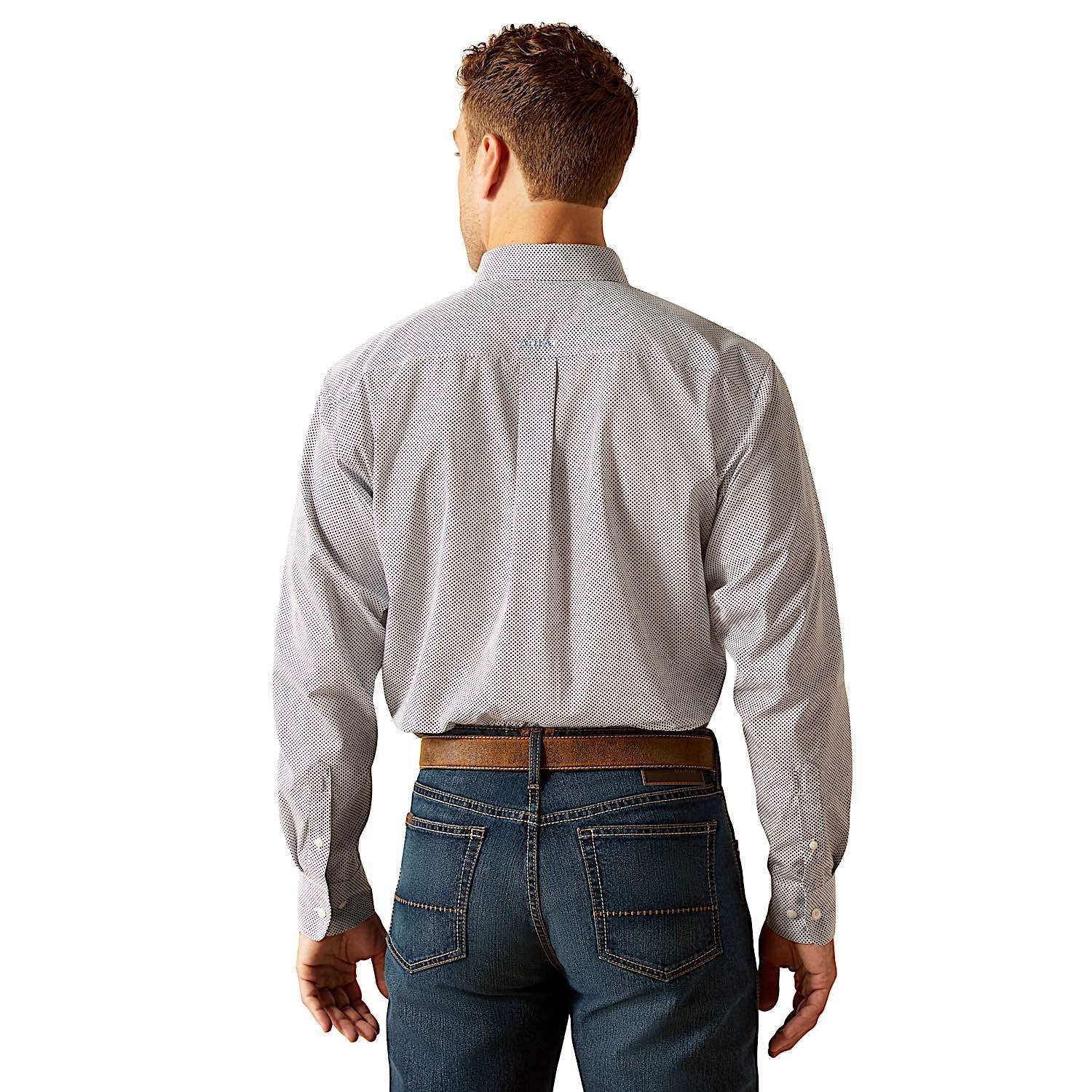 Ariat Men's Wrinkle Free Wes Classic Fit Shirt - Peacoat - Image 2