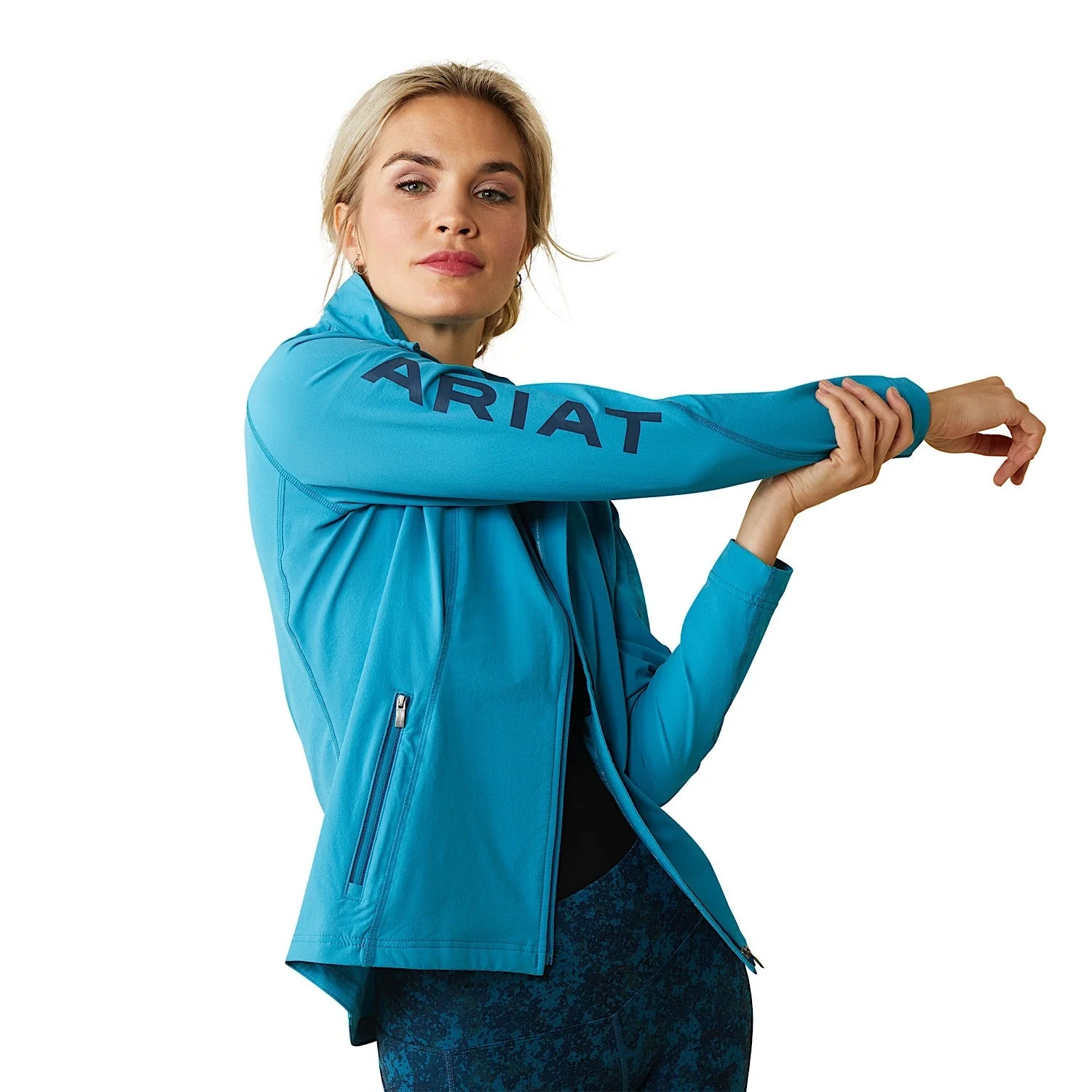 Ariat Women's Agile Softshell Jacket - Mosaic Blue - Image 2