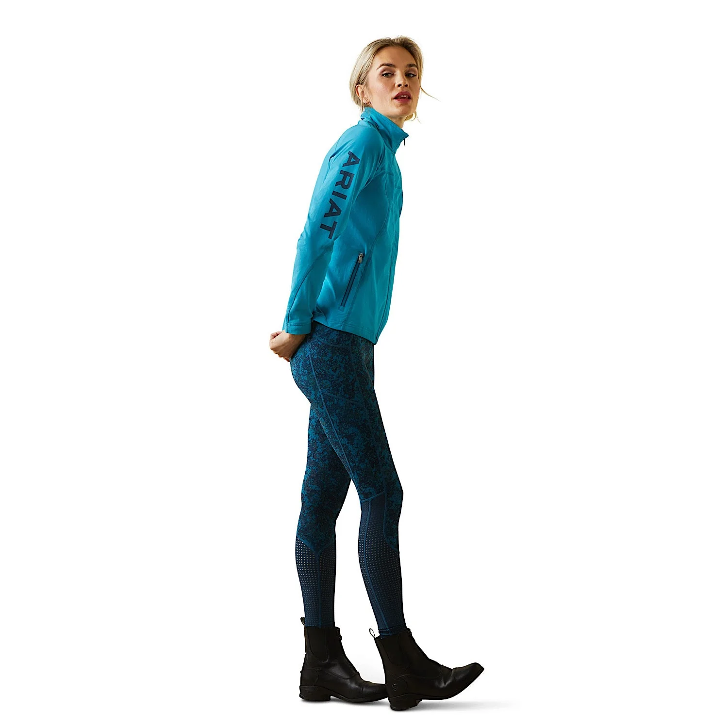 Ariat Women's Agile Softshell Jacket - Mosaic Blue - Image 4