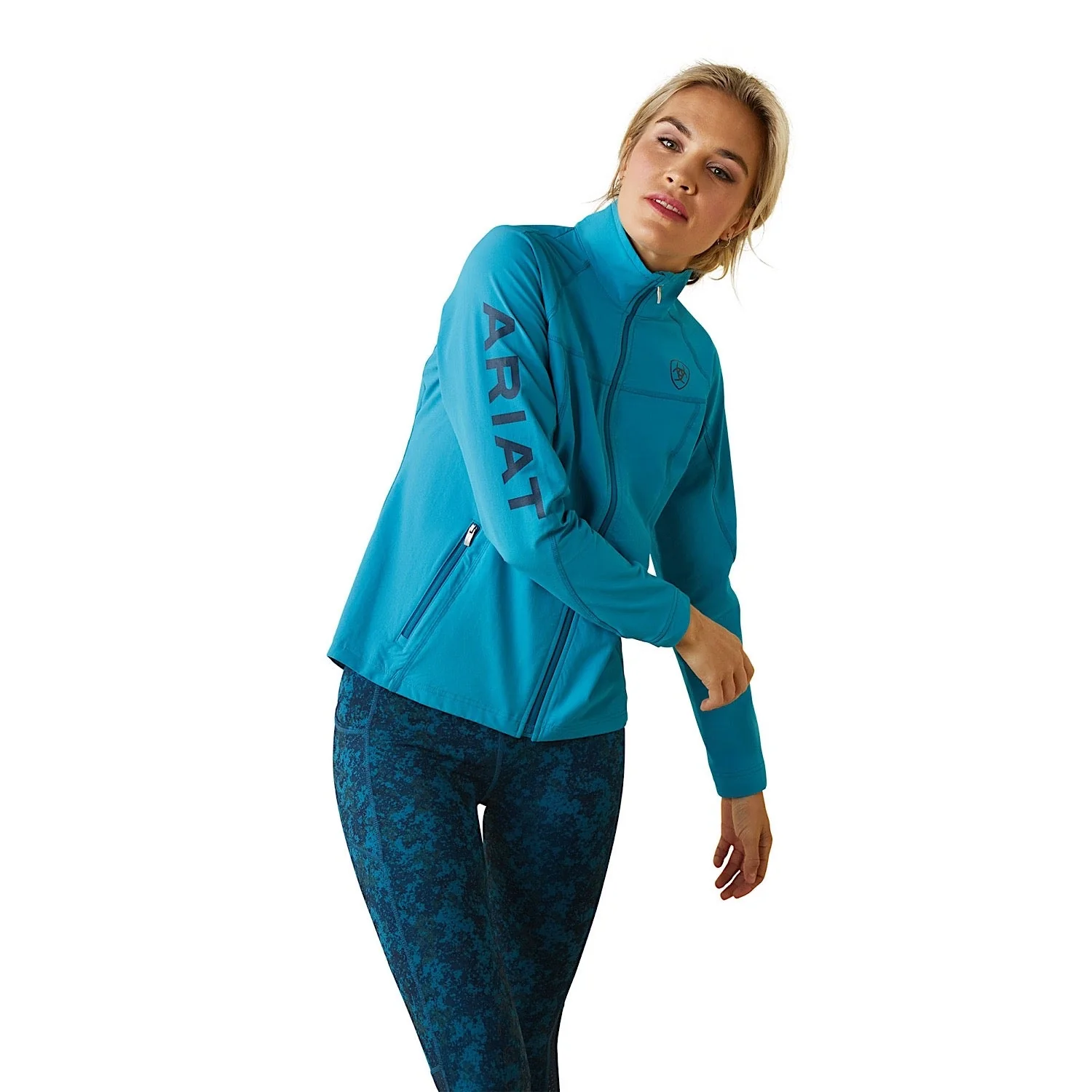 Ariat Women's Agile Softshell Jacket - Mosaic Blue - Image 5