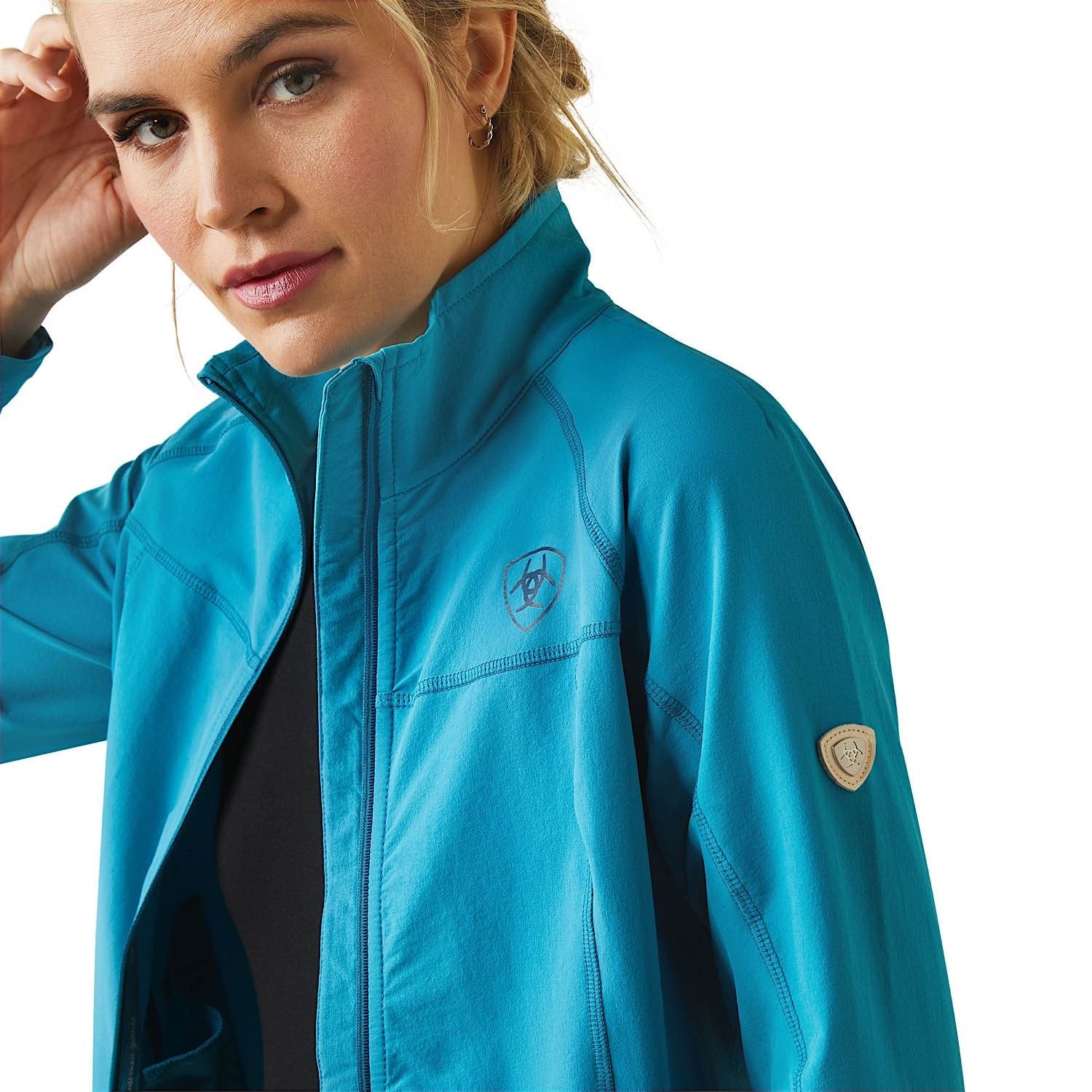 Ariat Women's Agile Softshell Jacket - Mosaic Blue - Image 6