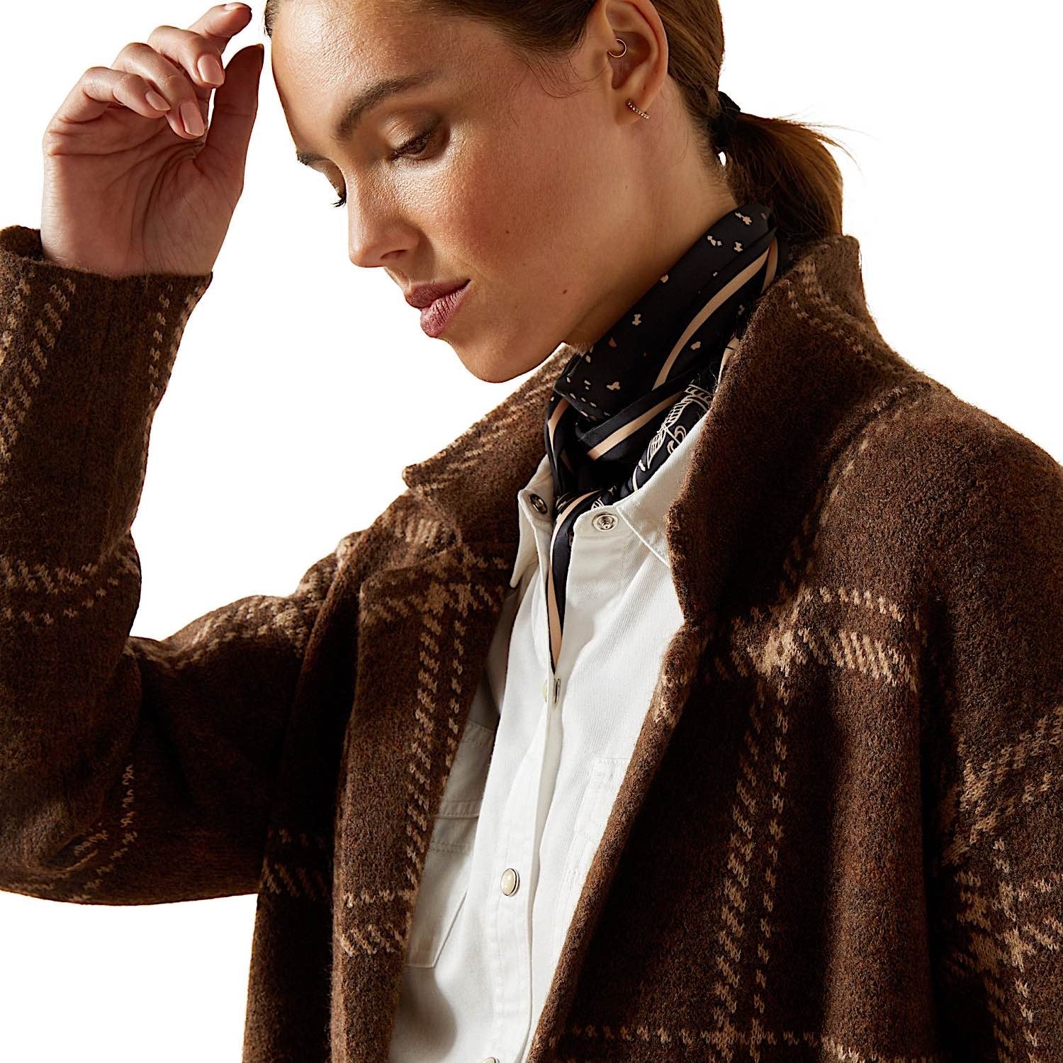 Ariat Women's Ballston Cardigan - Sorrel Horse Plaid - Image 3
