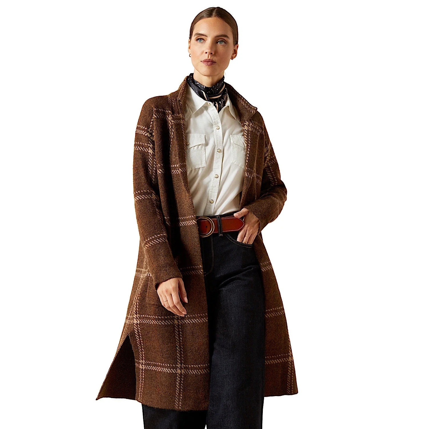 Ariat Women's Ballston Cardigan - Sorrel Horse Plaid - Image 5