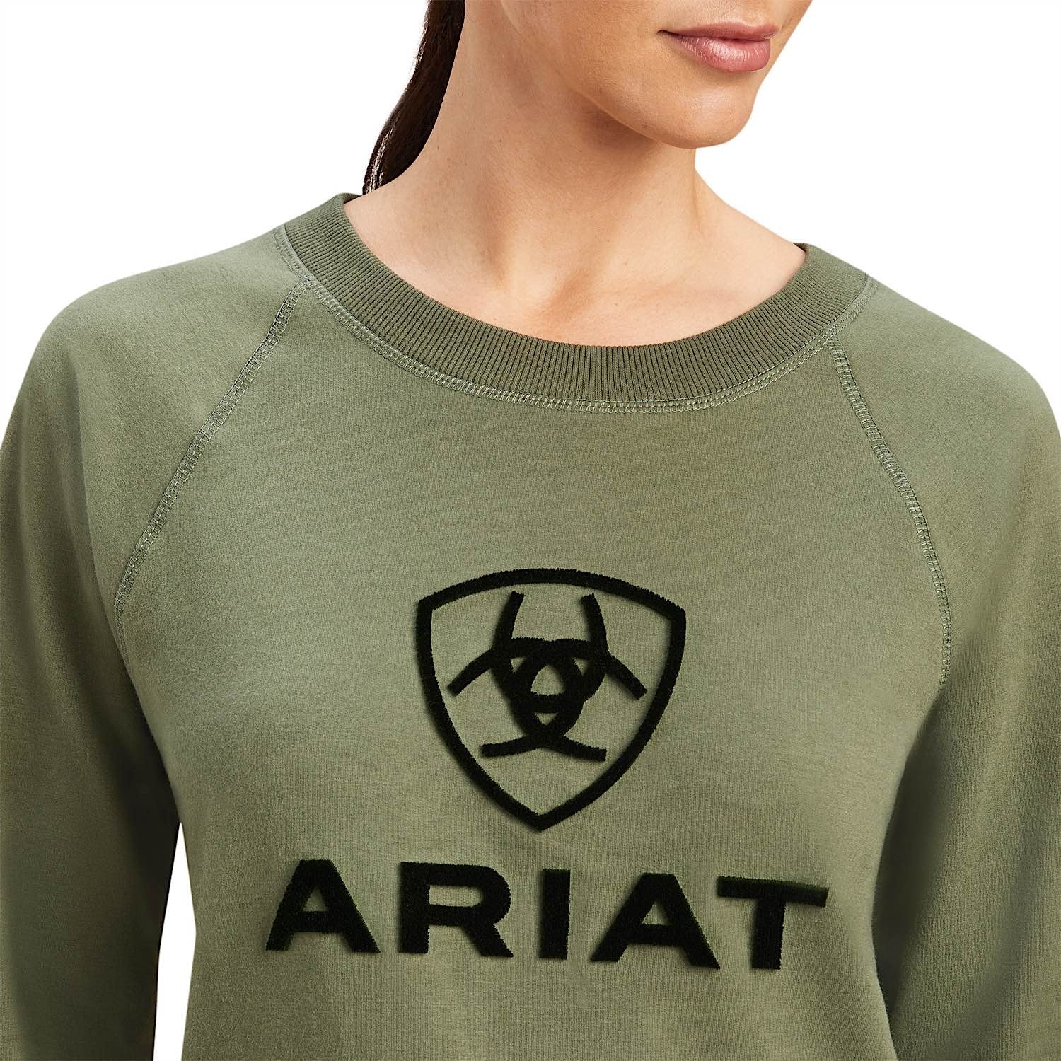 Ariat Womens Benicia Sweatshirt Four Leaf Clover - Image 4