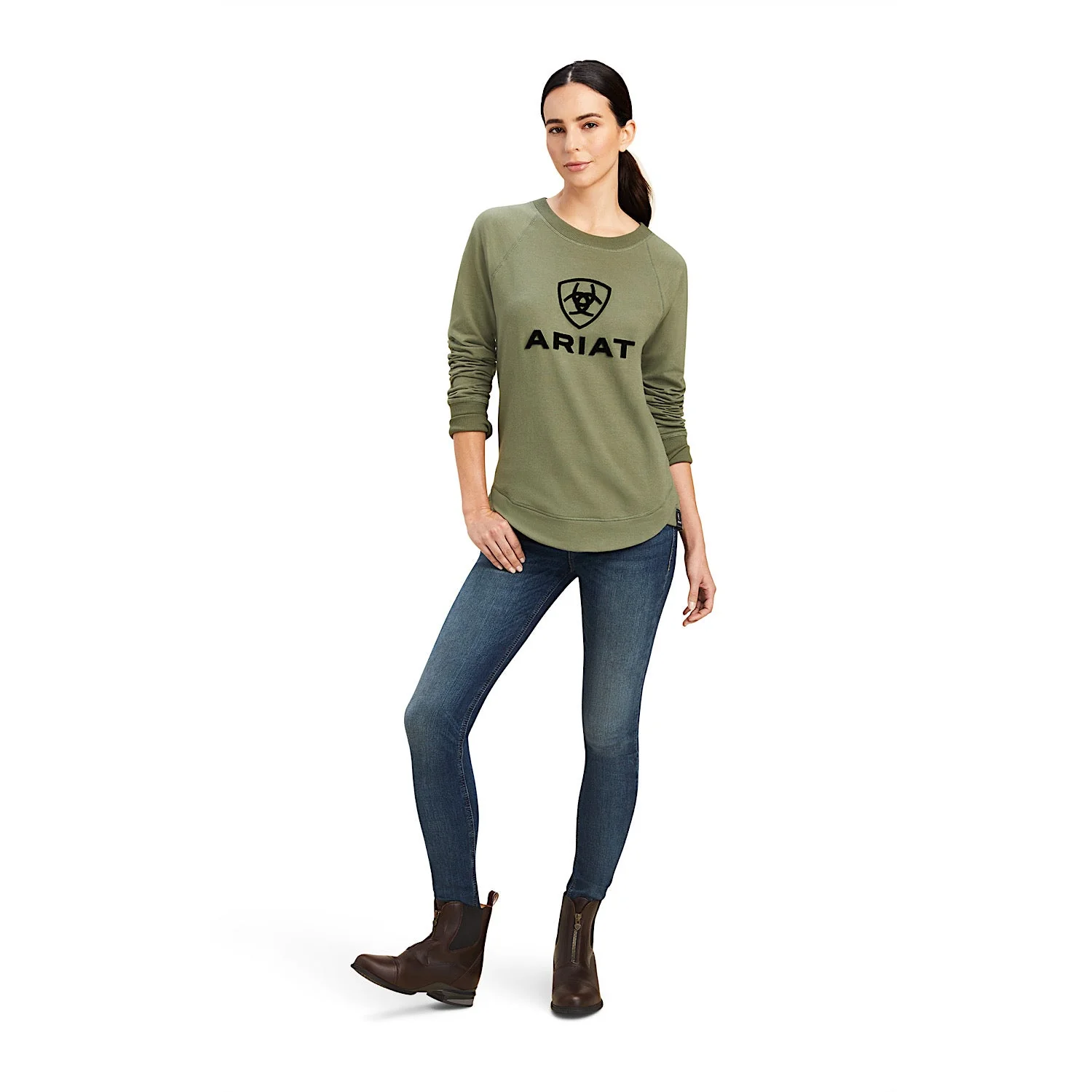 Ariat Womens Benicia Sweatshirt Four Leaf Clover - Image 5