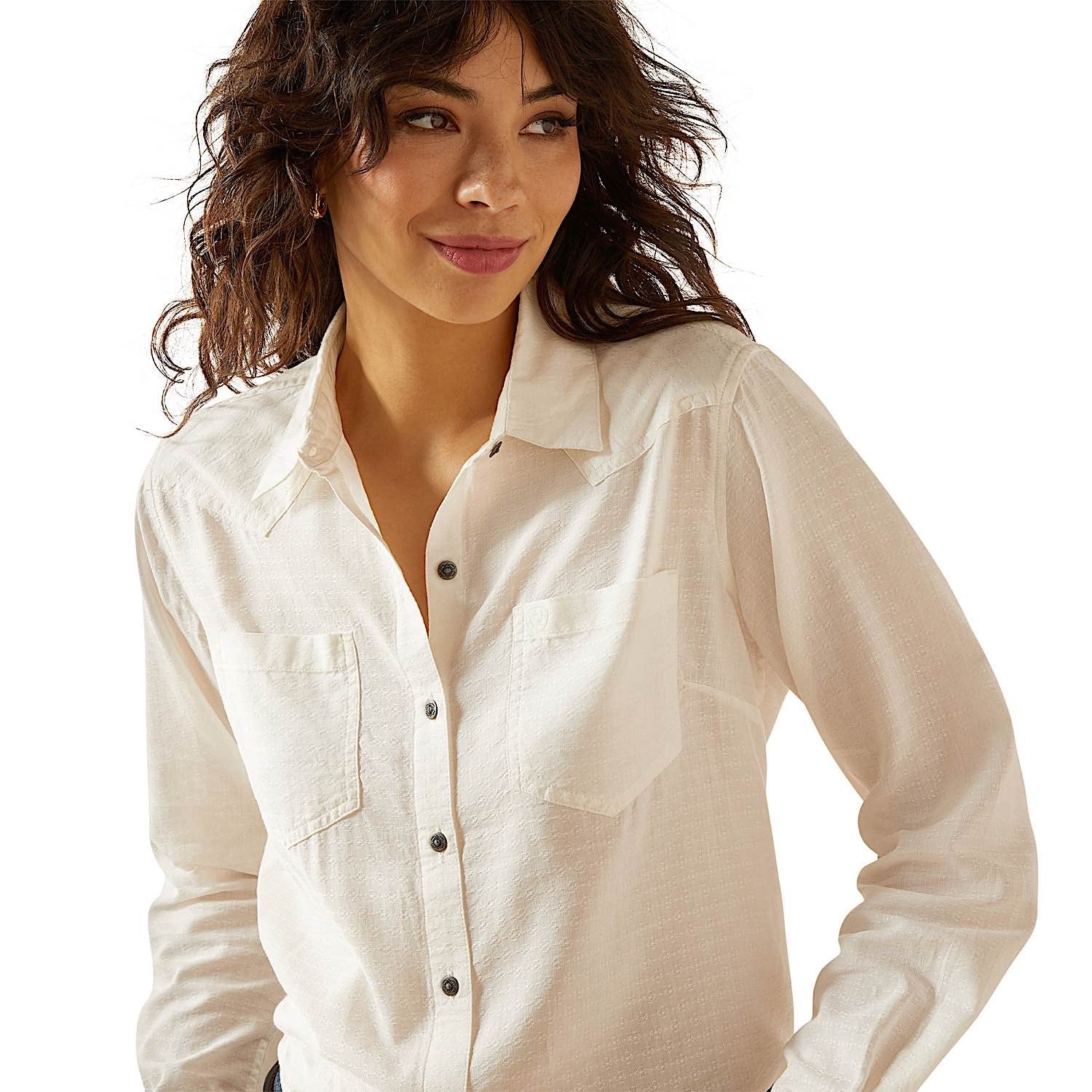 Ariat Women's Billie Jean Shirt - Cloud Dancer Dobby - Image 4