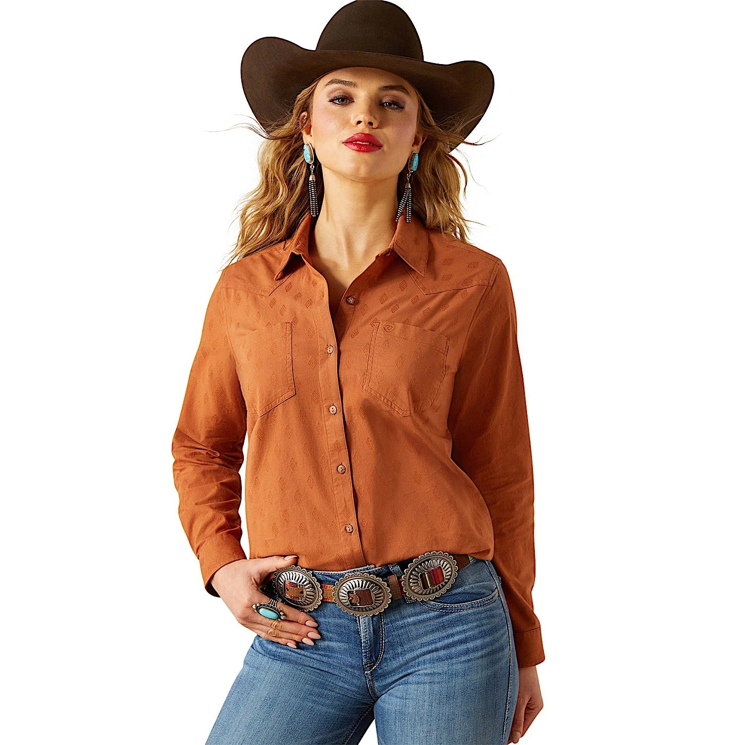 Ariat Women's Billie Jean Shirt - Glazed Ginger Dobby