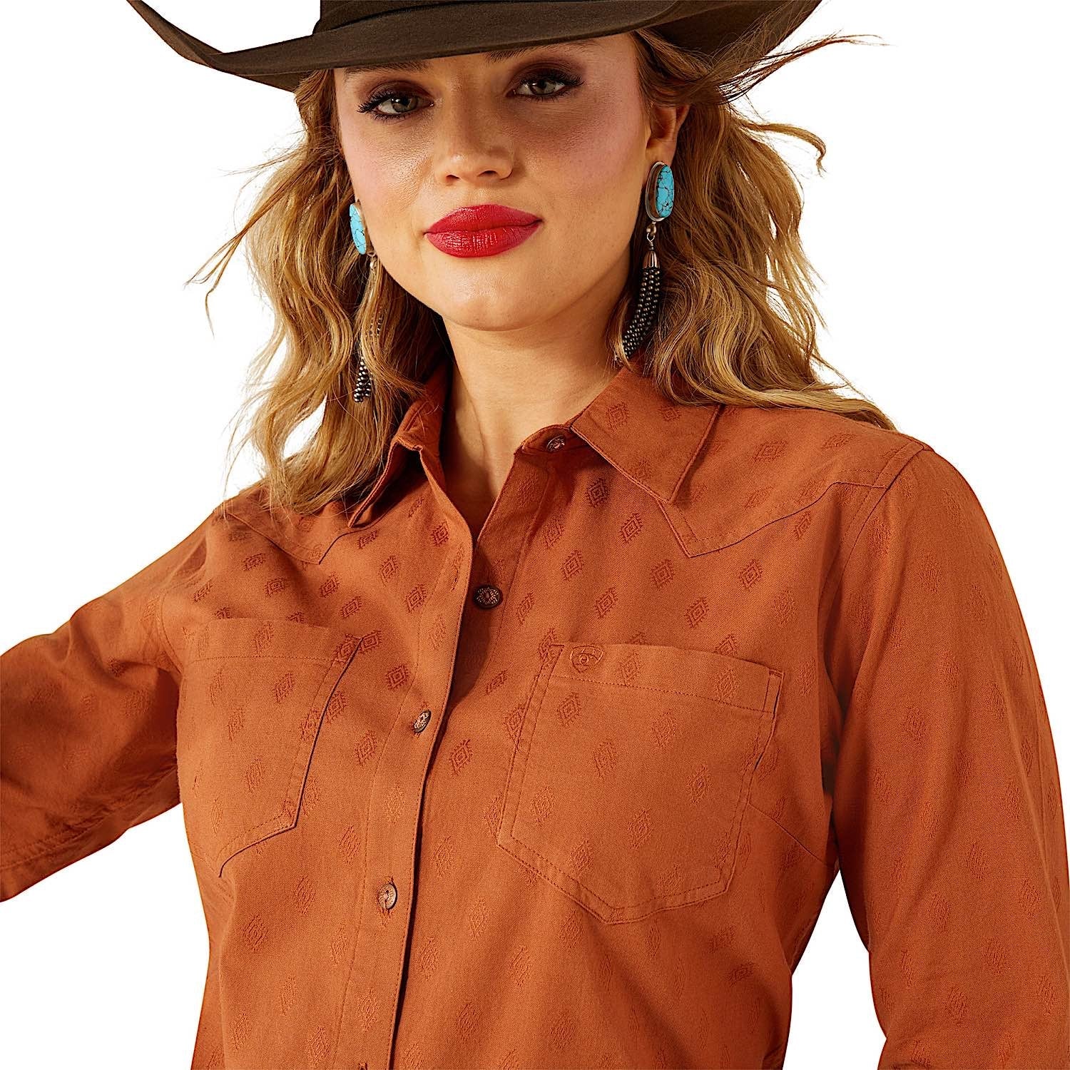 Ariat Women's Billie Jean Shirt - Glazed Ginger Dobby - Image 3
