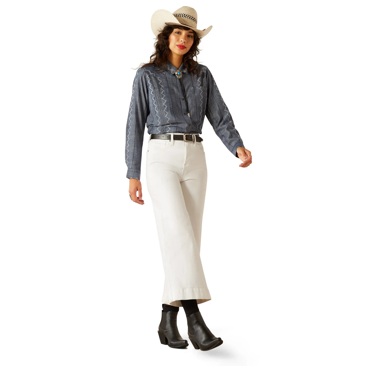 Ariat Women's Billie Jean Shirt - Medium Blue Chambray - Image 4