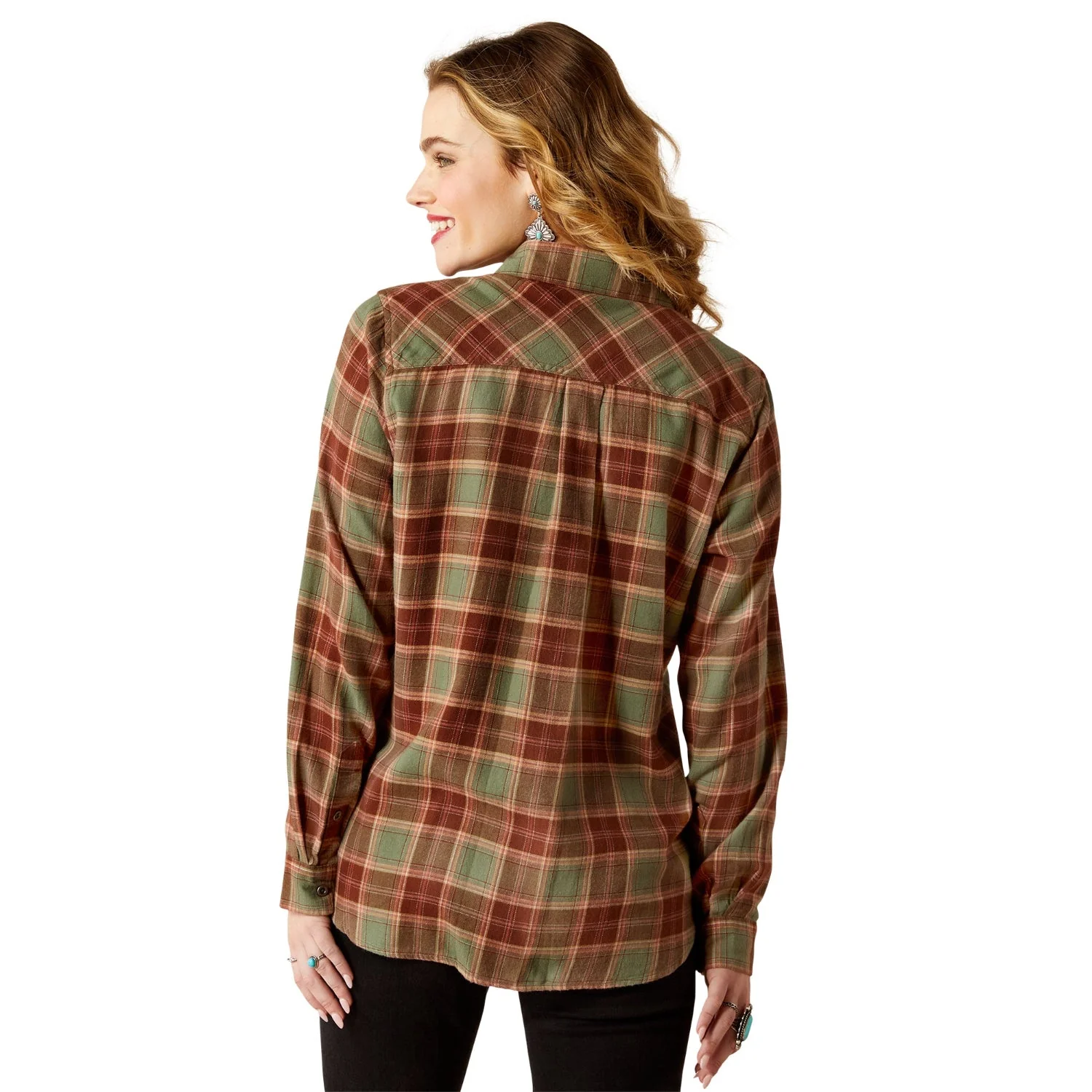 Ariat Women's Billie Jean Shirt - Oakwood Plaid - Image 2
