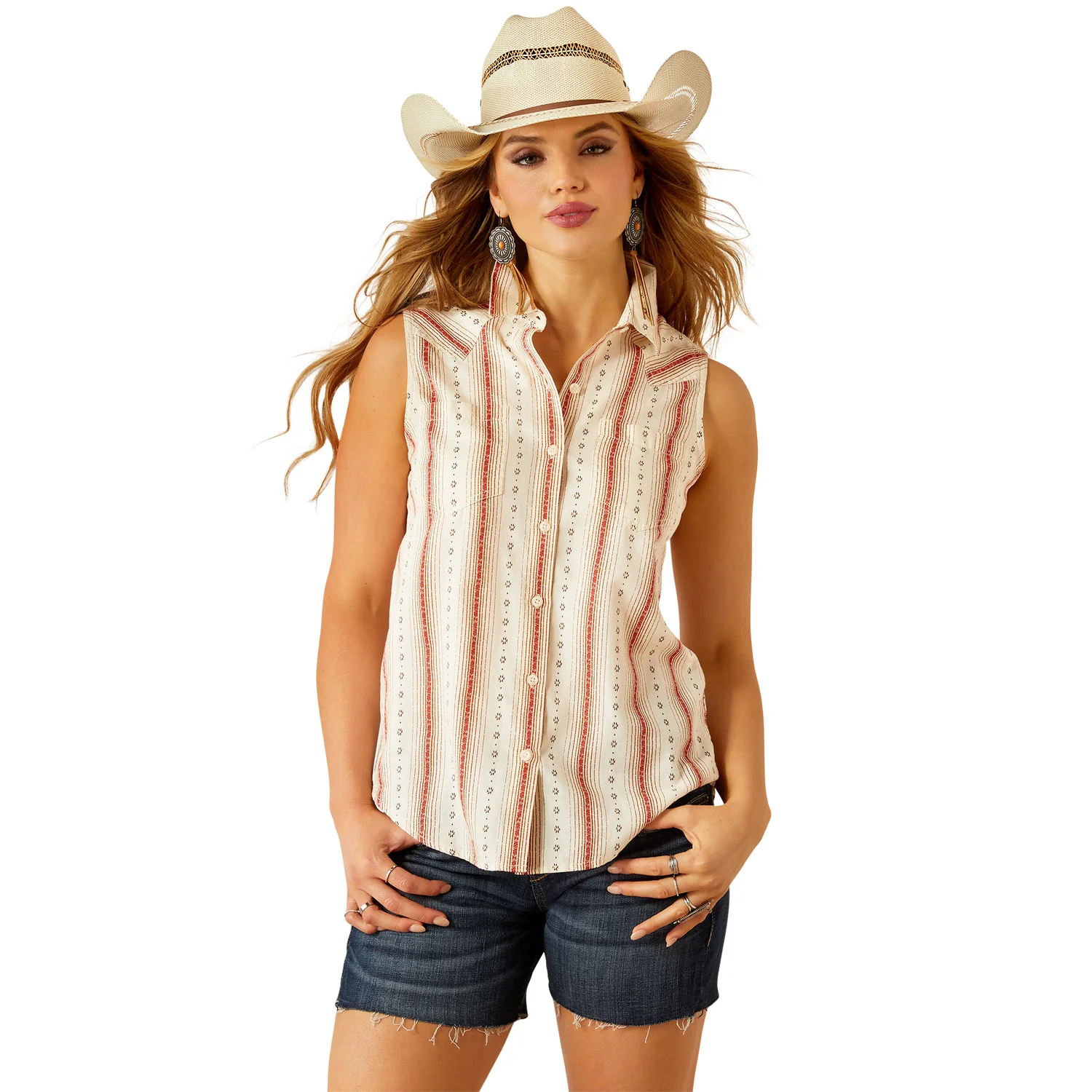 Ariat Women's Billie Jean Sleeveless Shirt - Desert Stripe