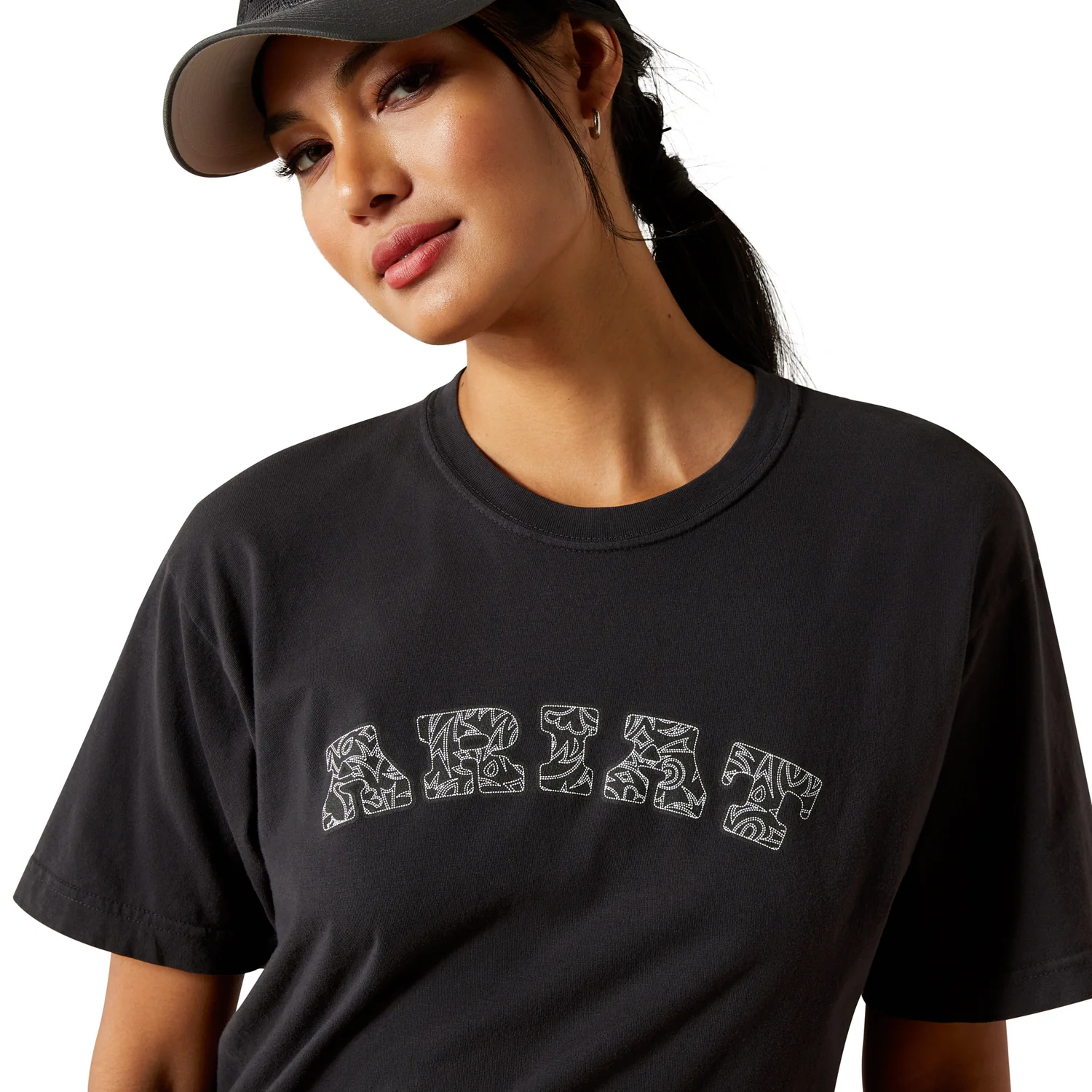 Ariat Women's Boot Stitch Logo Tee - Vintage Black - Image 3