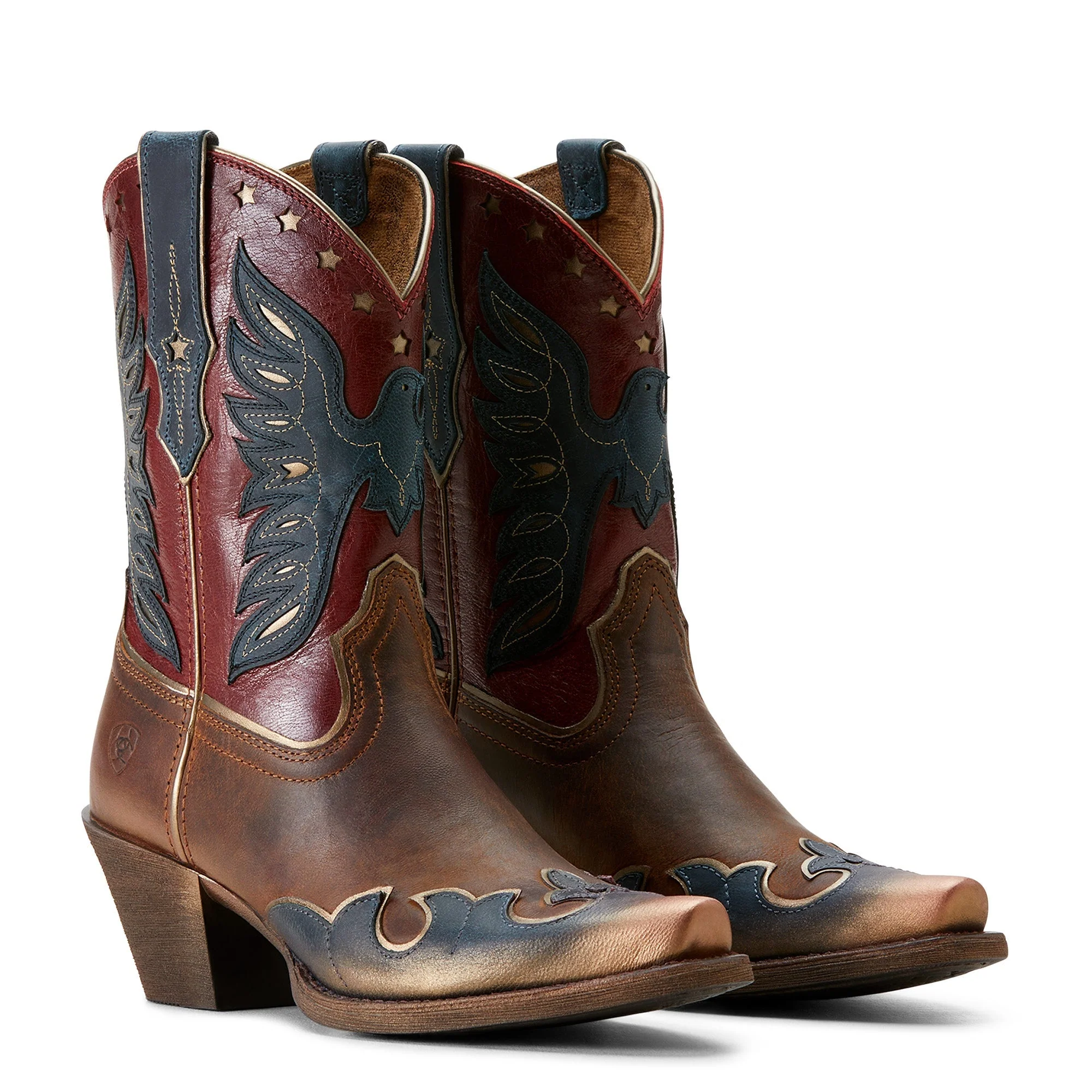 Ariat Women's Bravery Boot - Dusted Fresh Denim/Sassy Brown/Eagle Pride - Image 6